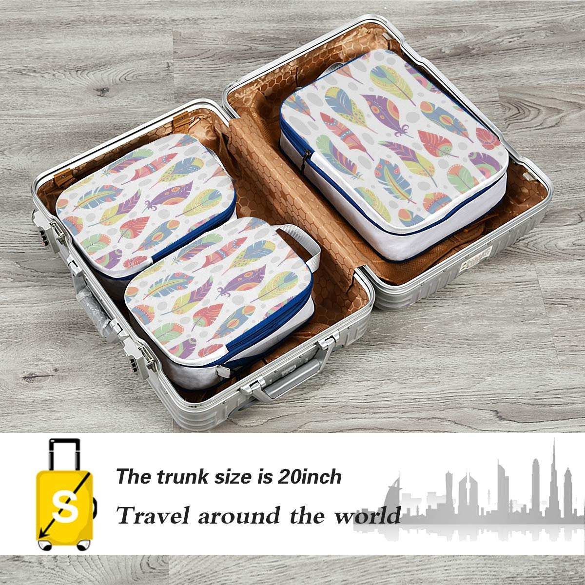Featherlight Expandable Compression Packing Cubes Set - 3pc Travel Organizers with Separate Dirty Laundry Bag, Water-Resistant Storage for Suitcases - Perfect for Backpacking, Business Trips & Family Vacations