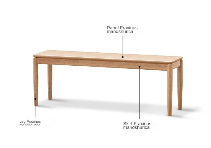 Solid Oak Wood Rectangular Bench - Sturdy & Durable Handcrafted Entryway, Dining, or Garden Seating Furniture for Home Decor