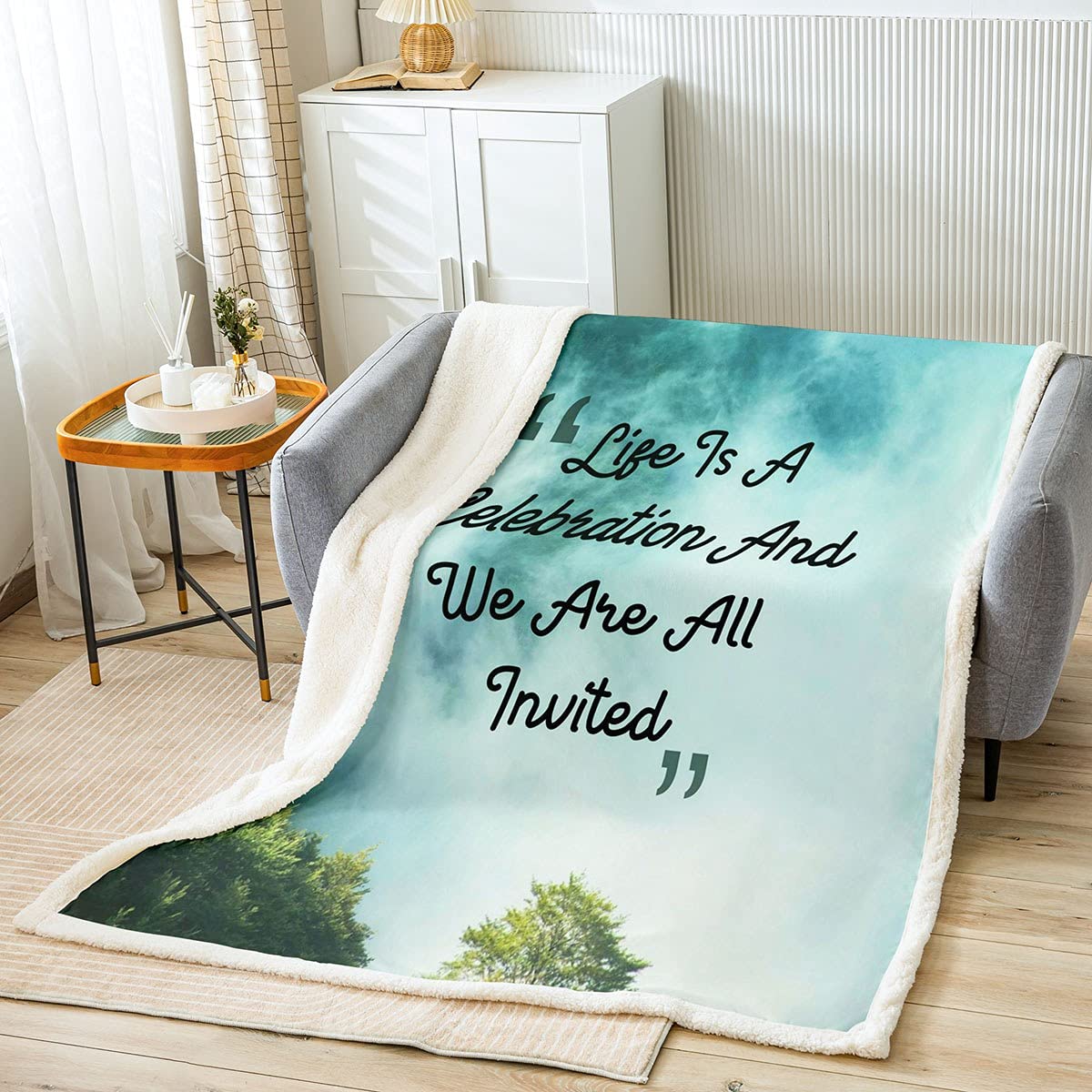 Feelyou Life Fleece Blanket - Soft Sherpa Throw Blanket for Women & Teens, 60
