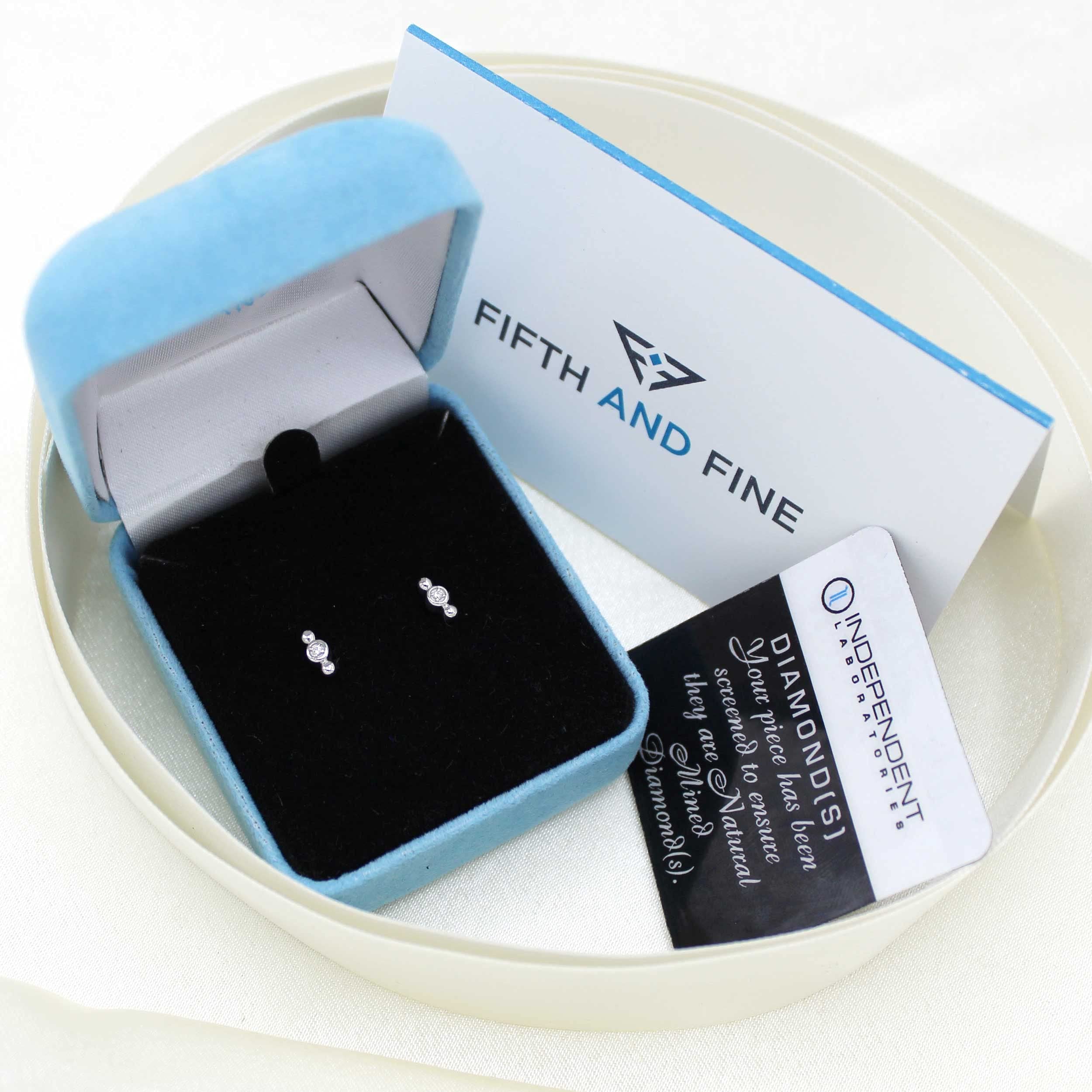 1/60 Cttw Natural Diamond 925 Sterling Silver Bar Stud Earrings for Women - Perfect for Everyday Wear, Work & Special Occasions