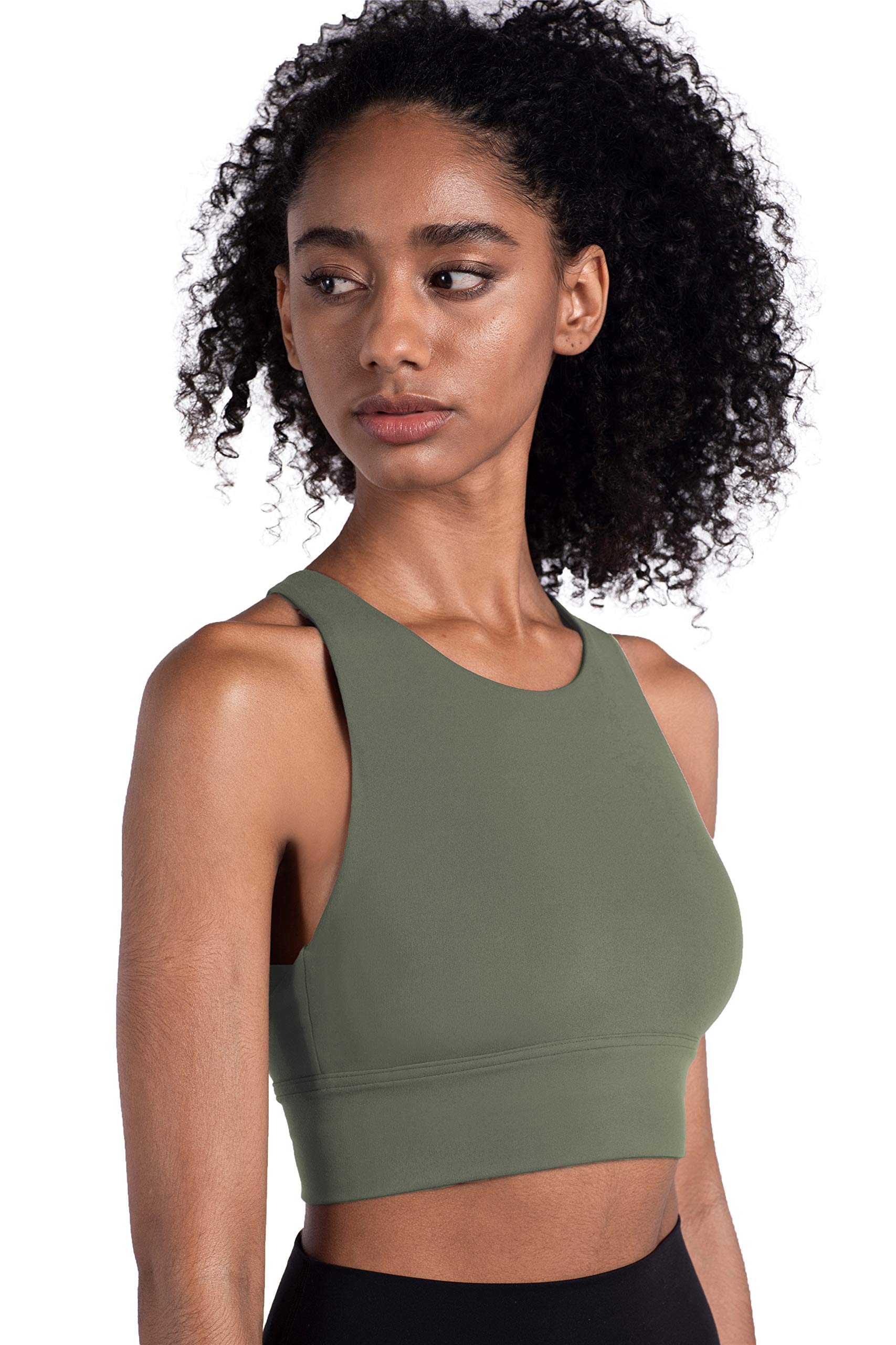 Lemedy Women's Strappy Sports Bras - Padded Medium Support Yoga Workout Tank Top for Running, Gym & Active Lifestyle