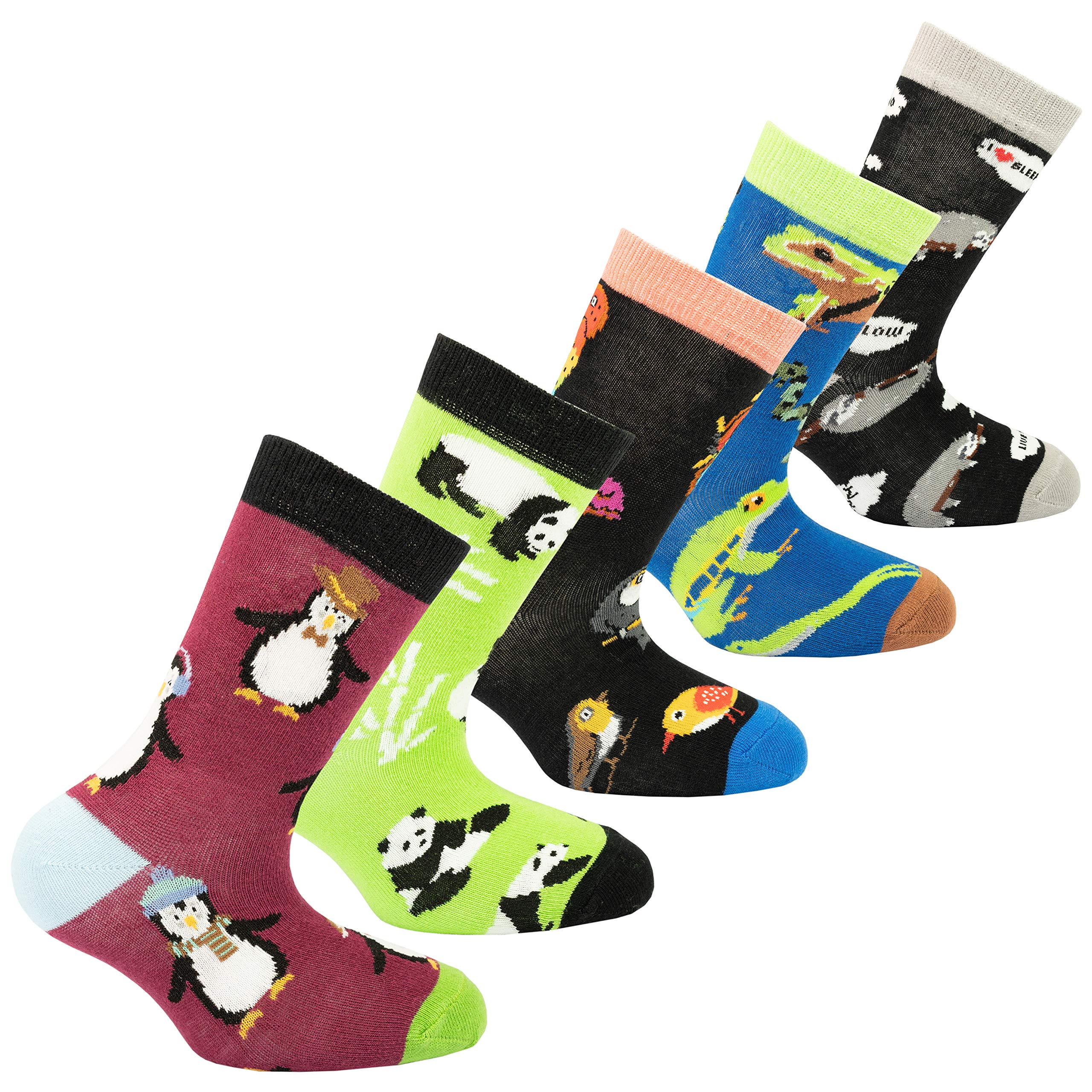 Kids 5-Pair Fun Cool Cotton Colorful Dress Crew Socks Gift Box - Soft & Breathable for School, Sports & Daily Wear