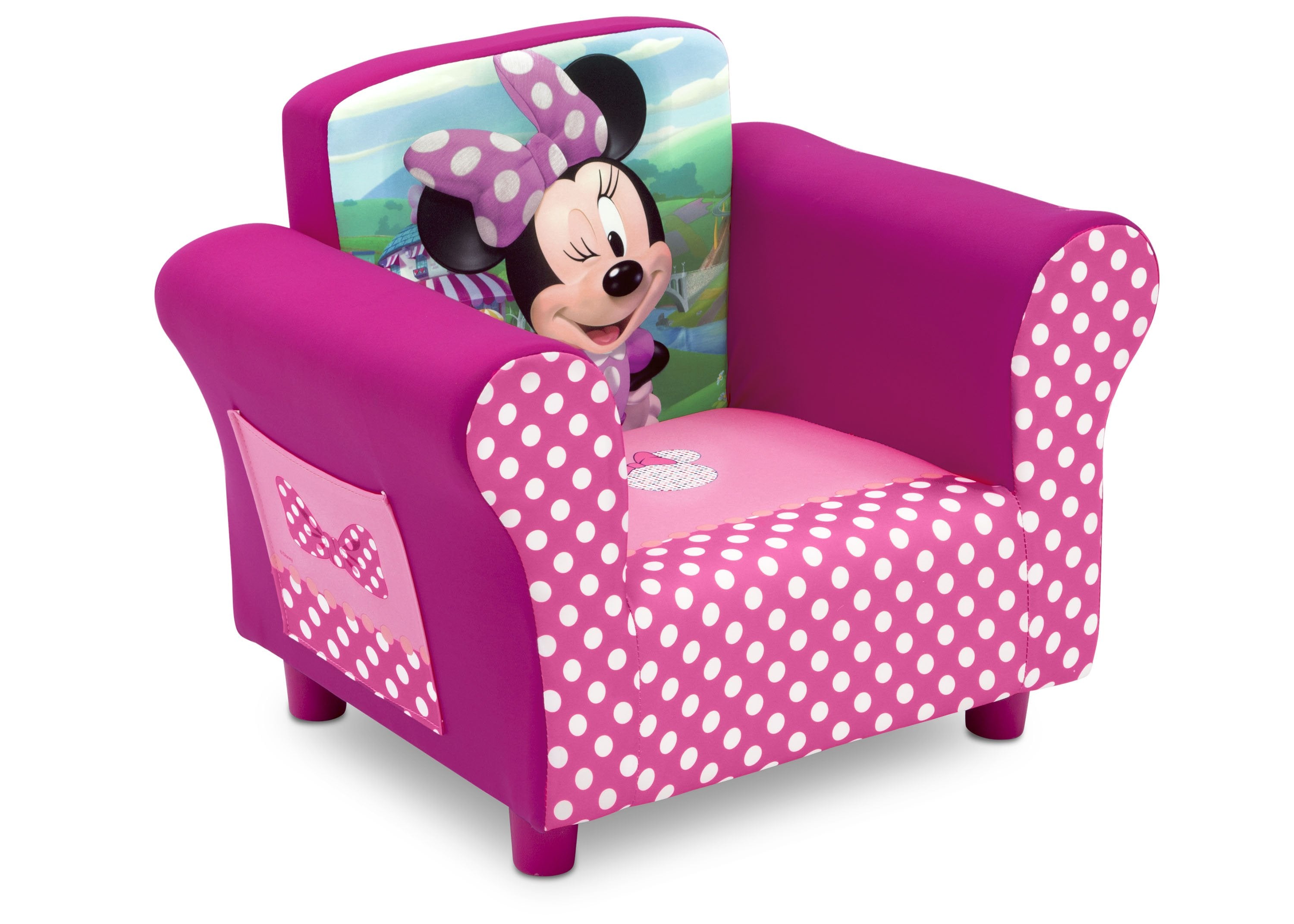 Minnie Mouse Upholstered Chair for Kids - Pink Disney Character Accent Chair with Soft Fabric - Perfect for Bedroom, Playroom & Nursery Decor
