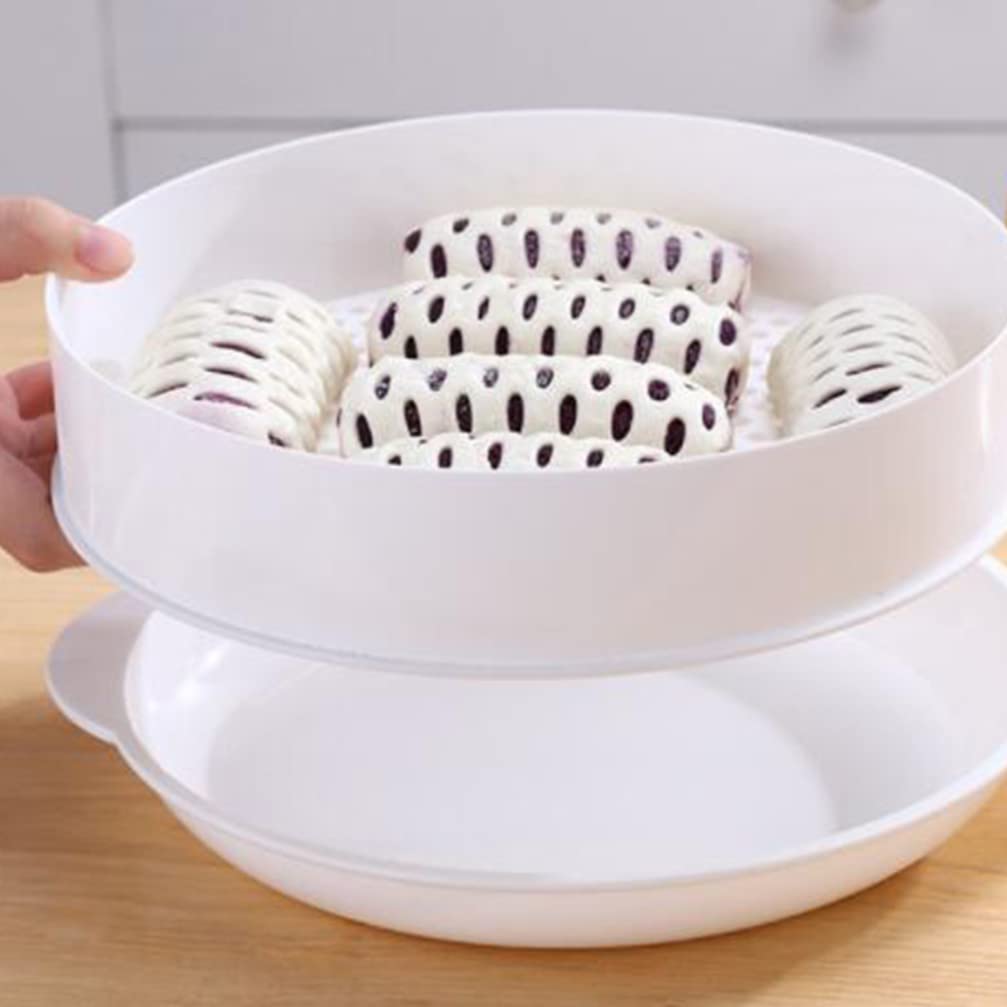 Cabilock Steamer Basket - Microwave & Stovetop Safe Dim Sum Steamer Rack with Lid - Perfect for Cooking Fish, Vegetables & Asian Cuisine - Single Layer Kitchen Food Steamer for Healthy Meals
