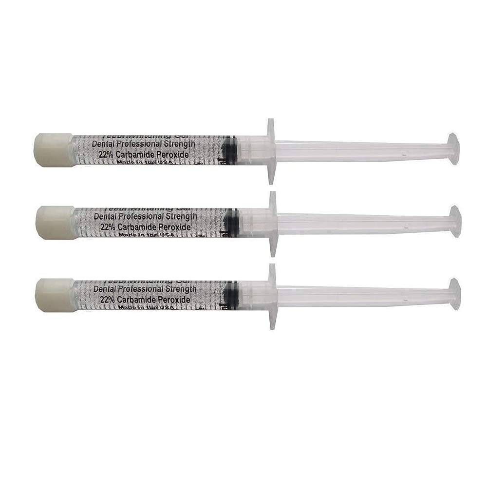 Professional Teeth Whitening Kit with 3ml 22% Carbamide Peroxide Gel & 3ml Remineralization Gel - Includes 2 Mouth Trays & Syringe Dispensers for Effective At-Home Teeth Whitening - Perfect for Smile Enhancement Before Special Events