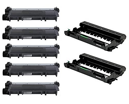 Compatible Replacement Toner and Drum Combo Pack for Dell E310DW E514DW E515DN E515DW Printers - 2 Drums & 5 Toners (724-BBJS_2PK/593-BBLH_5PKVB) - Perfect for Office Printing & High Volume Document Production