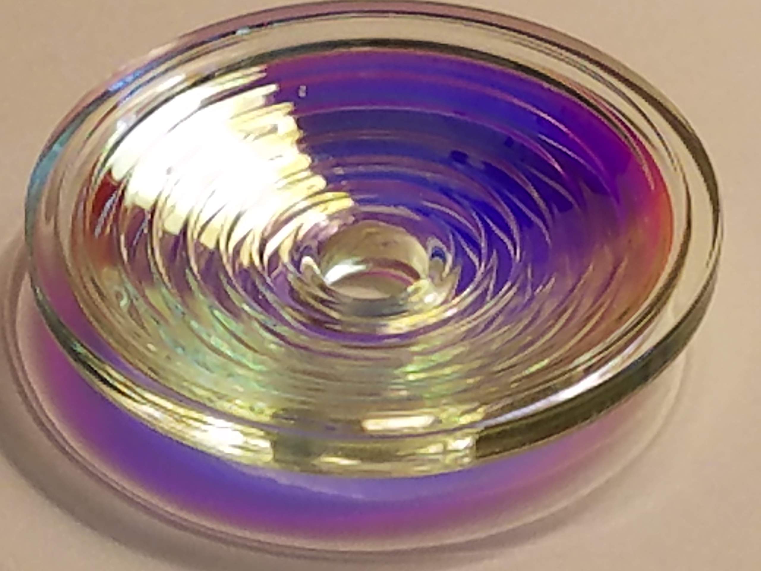 QBP ALPHA 10cm Glass Infused Disc Funnel with Outward/Upward A.S. Energy Spin - Perfect for Yoga, Meditation & Energy Healing Sessions