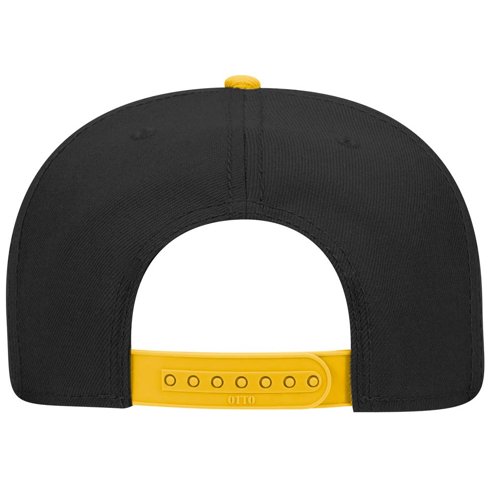 OTTO SNAP Wool Blend Twill Round Flat Visor 6 Panel Pro Style Snapback Hat - Premium Adjustable Baseball Cap for Men & Women - Perfect for Sports, Streetwear & Casual Outfits