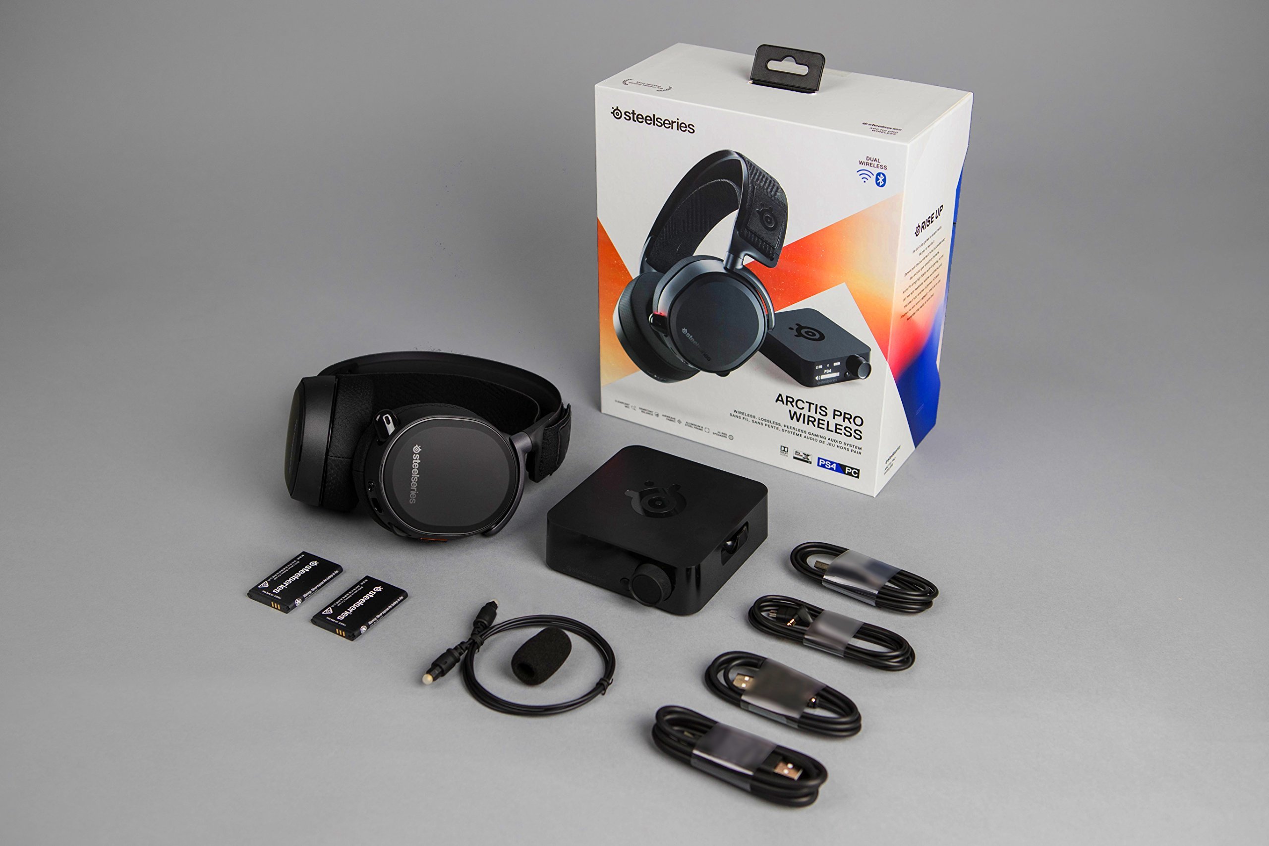 SteelSeries Arctis Pro Wireless Gaming Headset - High Fidelity Wireless & Bluetooth for PS4, PC, Xbox - Premium Audio for Gaming, Streaming & Music (Renewed) - Perfect for Competitive Gamers & Home Entertainment