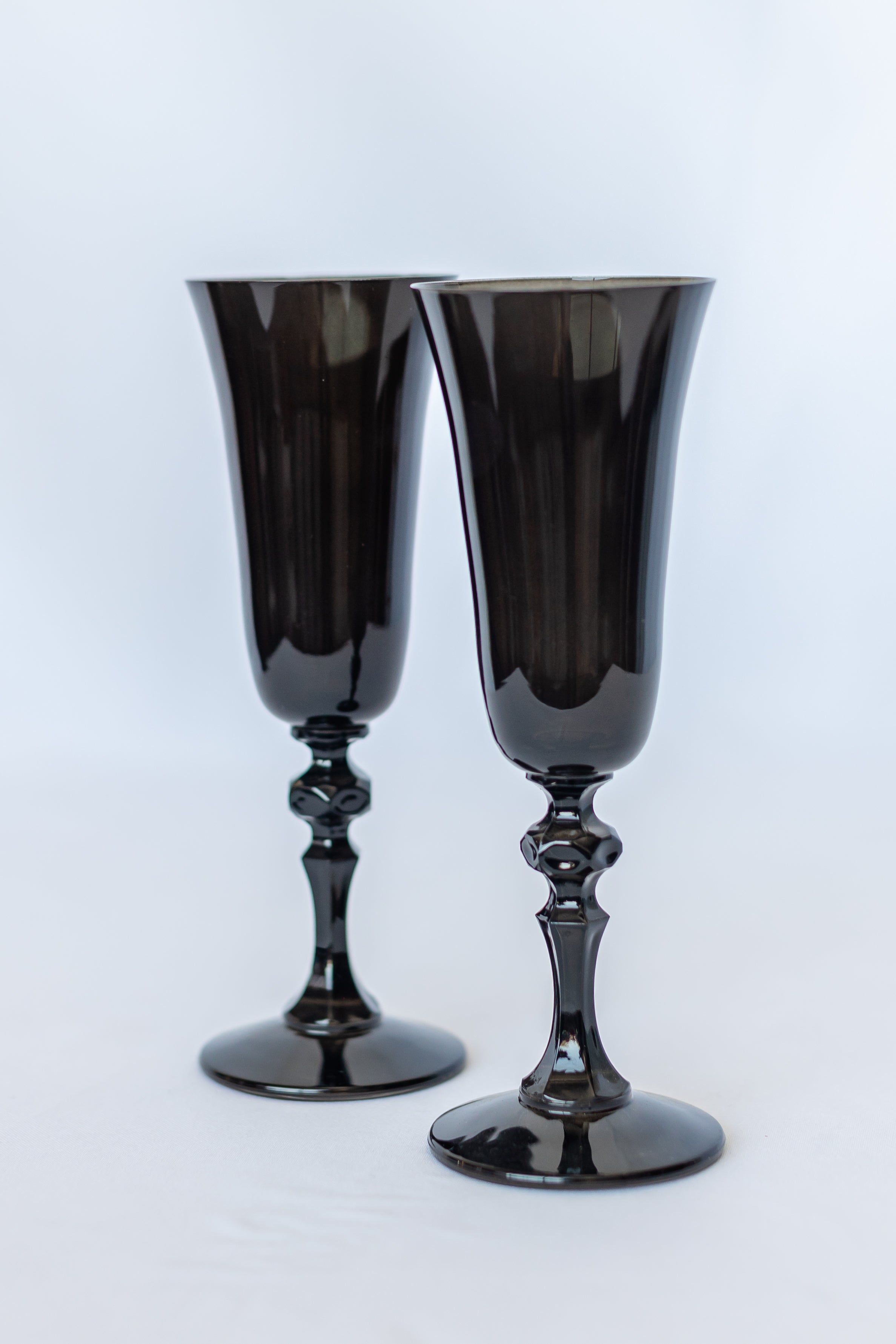 Estelle Colored Regal Flute Set of 2 - Elegant Black Glass Flutes for Champagne, Wine & Cocktails | Perfect for Weddings, Parties & Special Occasions