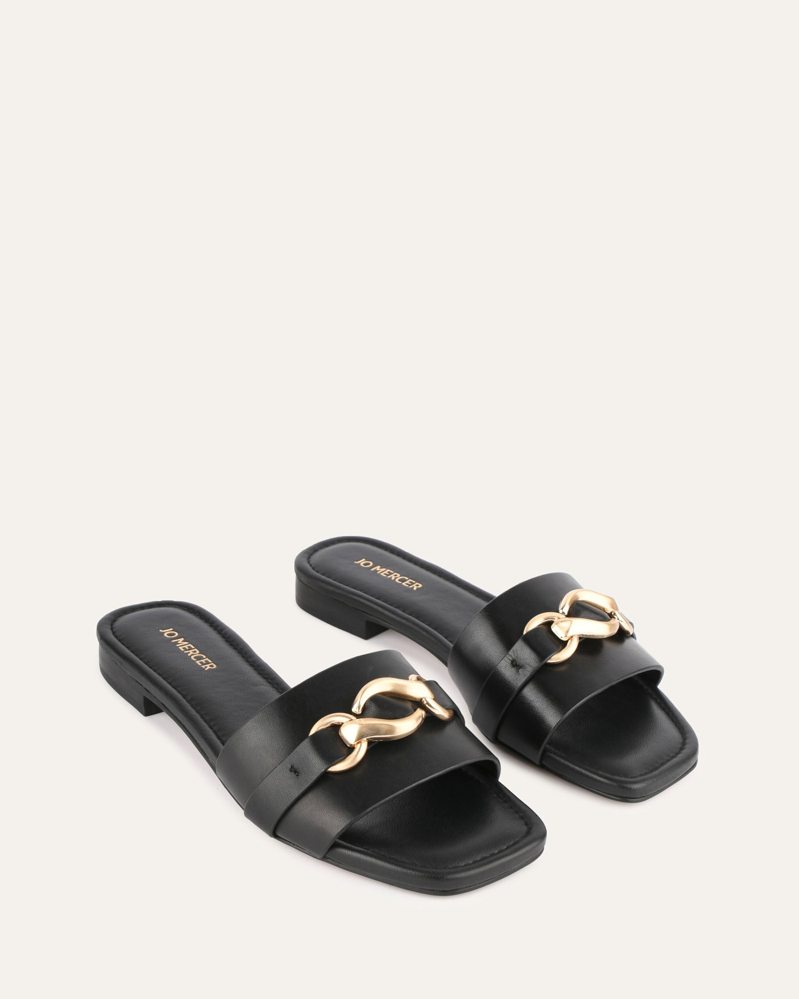 Pablo Black Leather Flat Slides - Comfortable & Stylish Men's & Women's Sandals for Casual Wear, Beach, Pool & Summer Outfits