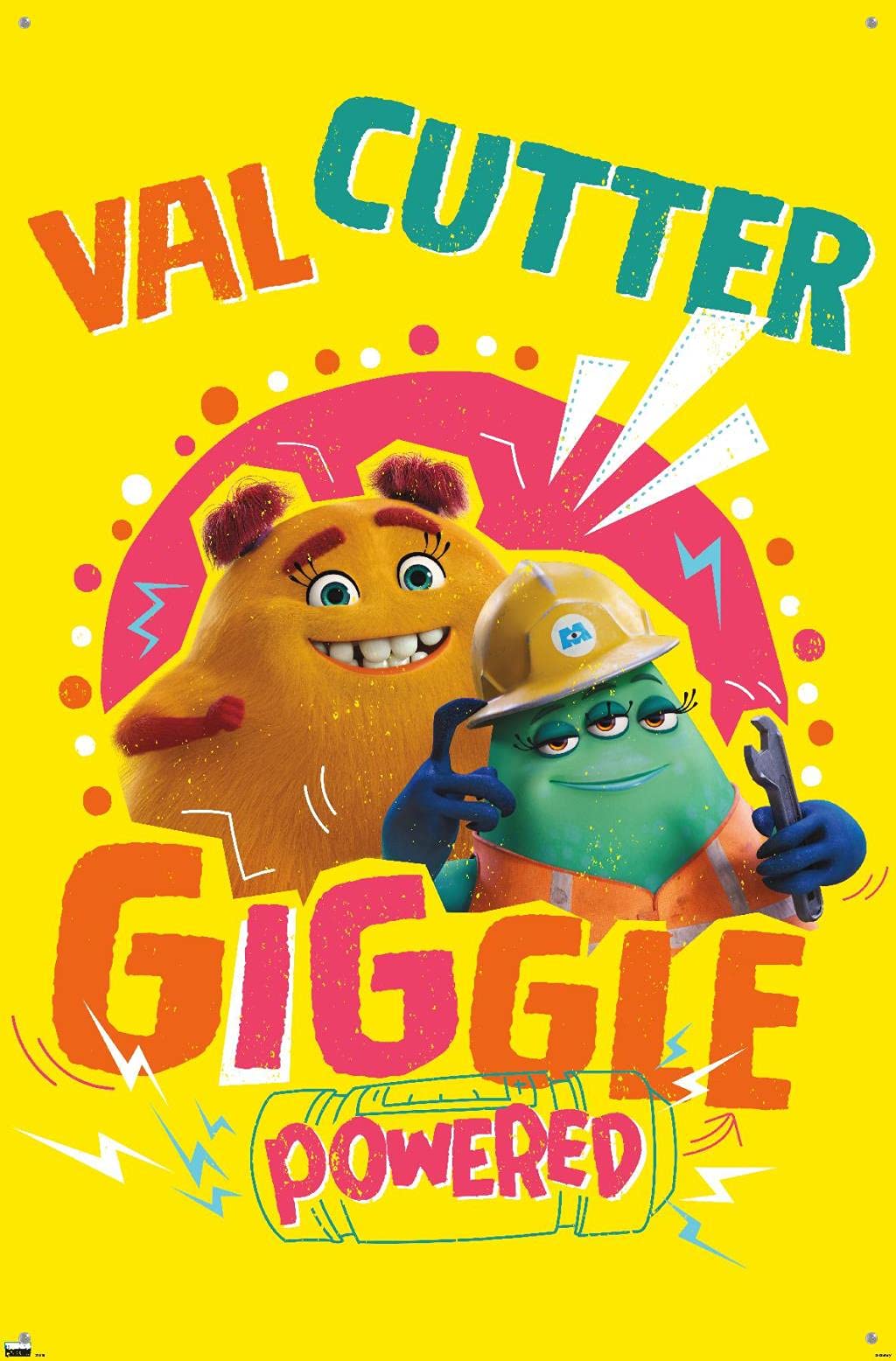 Disney Monsters at Work Giggle Wall Poster with Pushpins - Fun Kids Room Decor for Playrooms & Bedrooms