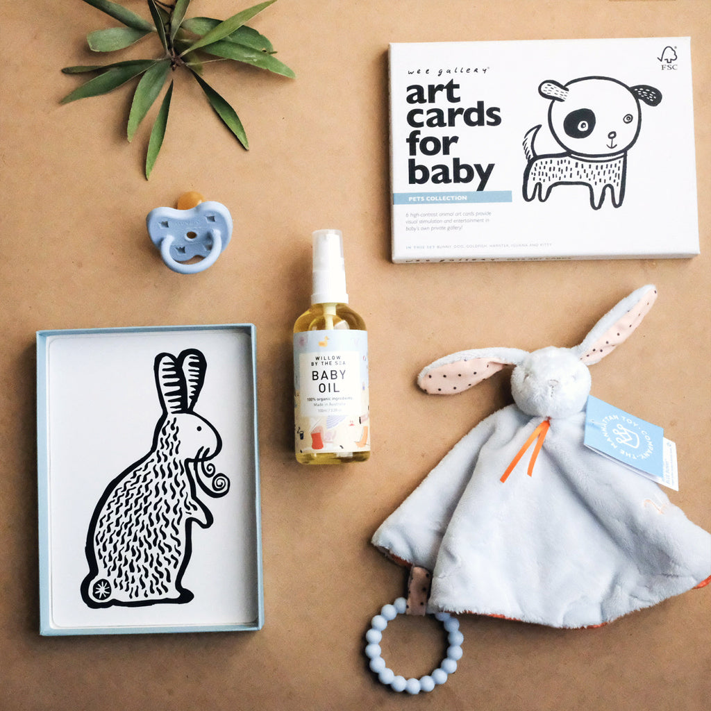 Manhattan Toys Hippity Hop Blankie - Soft Blue Bunny Plush Blanket for Babies & Toddlers | Perfect for Nursery, Stroller, and Travel Comfort