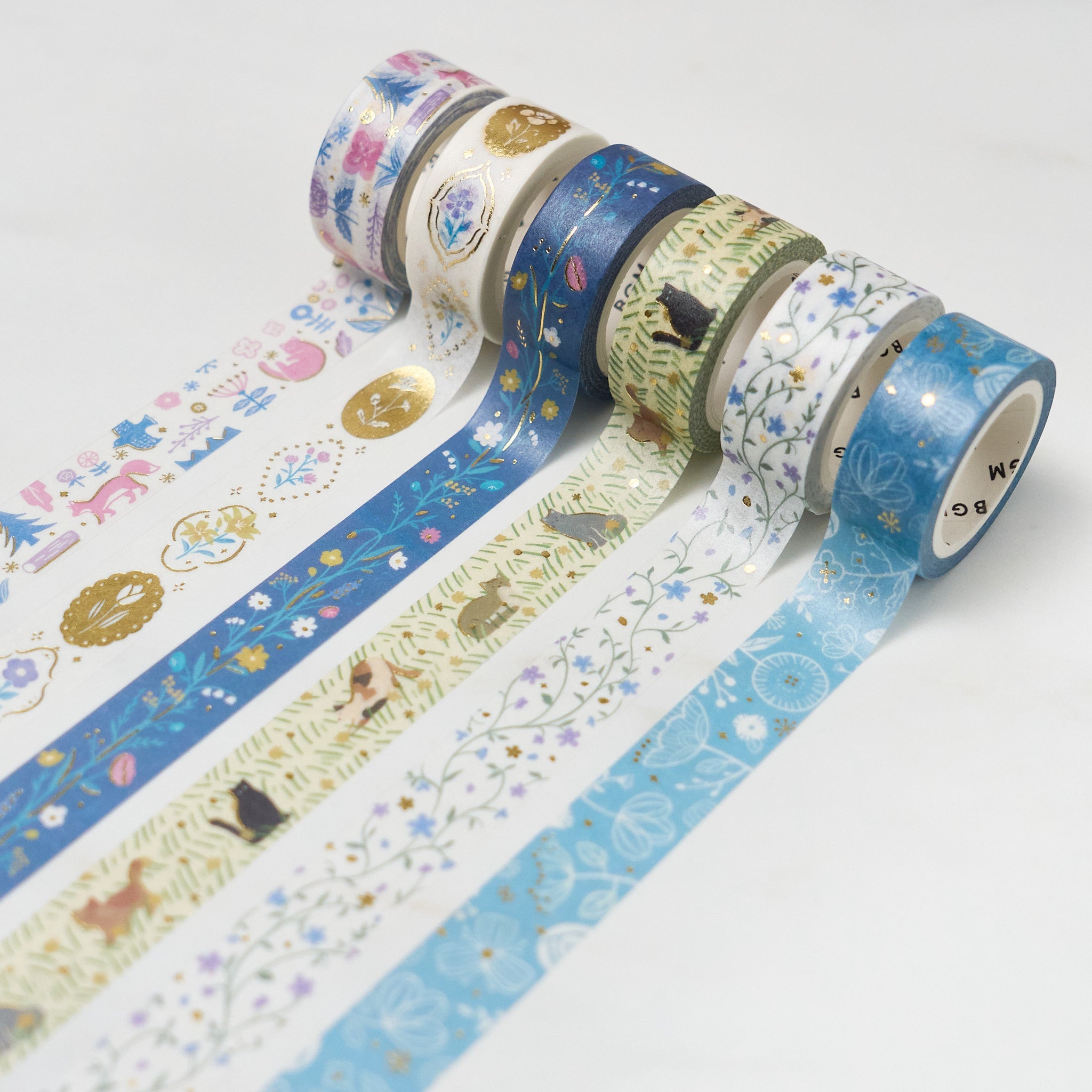 BGM Kusahana Techo Series Foil Masking Tape - Decorative Washi Tape for Scrapbooking, Journaling & DIY Crafts - Perfect for Bullet Journals, Gift Wrapping & Home Decor