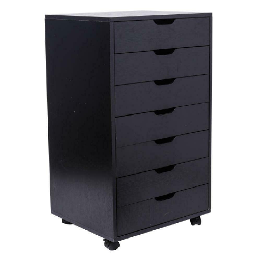 7-Drawer Rolling Wood File Cabinet - Vertical Storage Cabinet for Home Office Organization | File Organizer with Storage Drawers | Perfect for Document Storage, Office Supplies & Workspace Organization