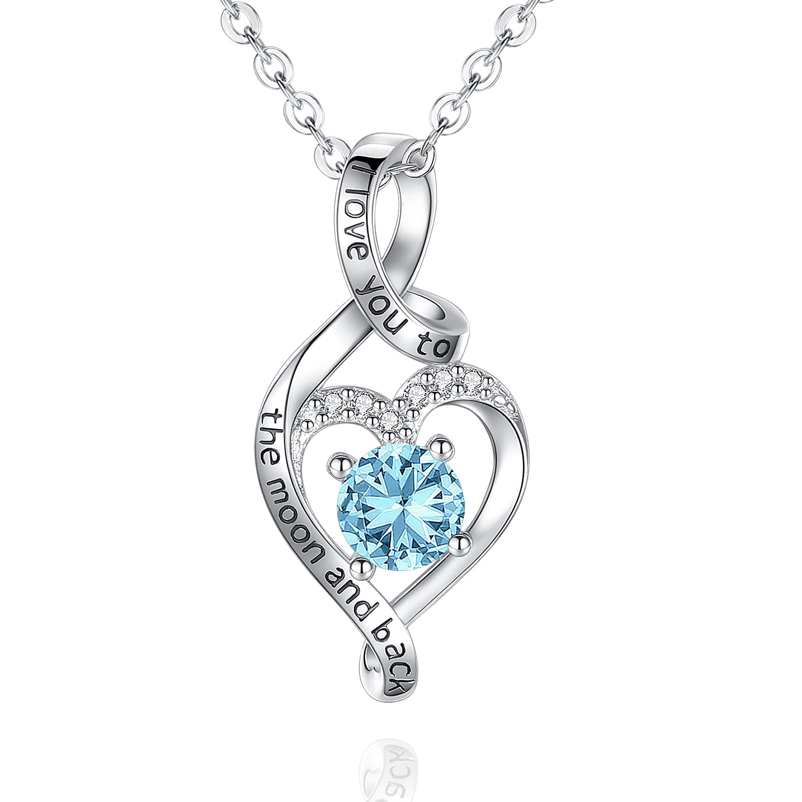 Celestia 925 Sterling Silver Birthstone Necklace for Women - 18 Inch Adjustable Chain - Perfect Gift for Birthday, Anniversary & Mother's Day