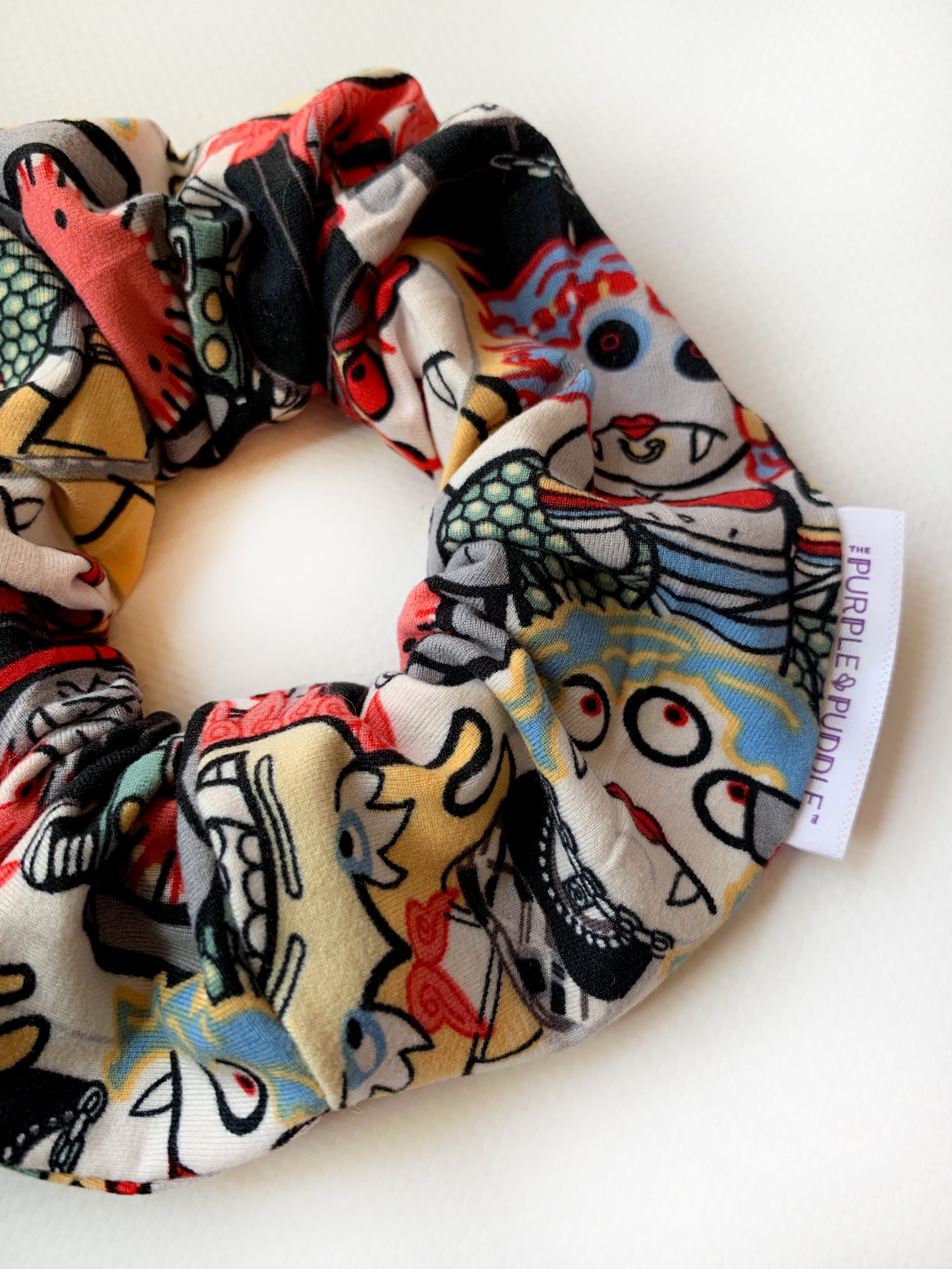 Zombie Walk Scrunchie Hair Tie - Spooky Halloween Hair Accessories for Costume Parties & Cosplay