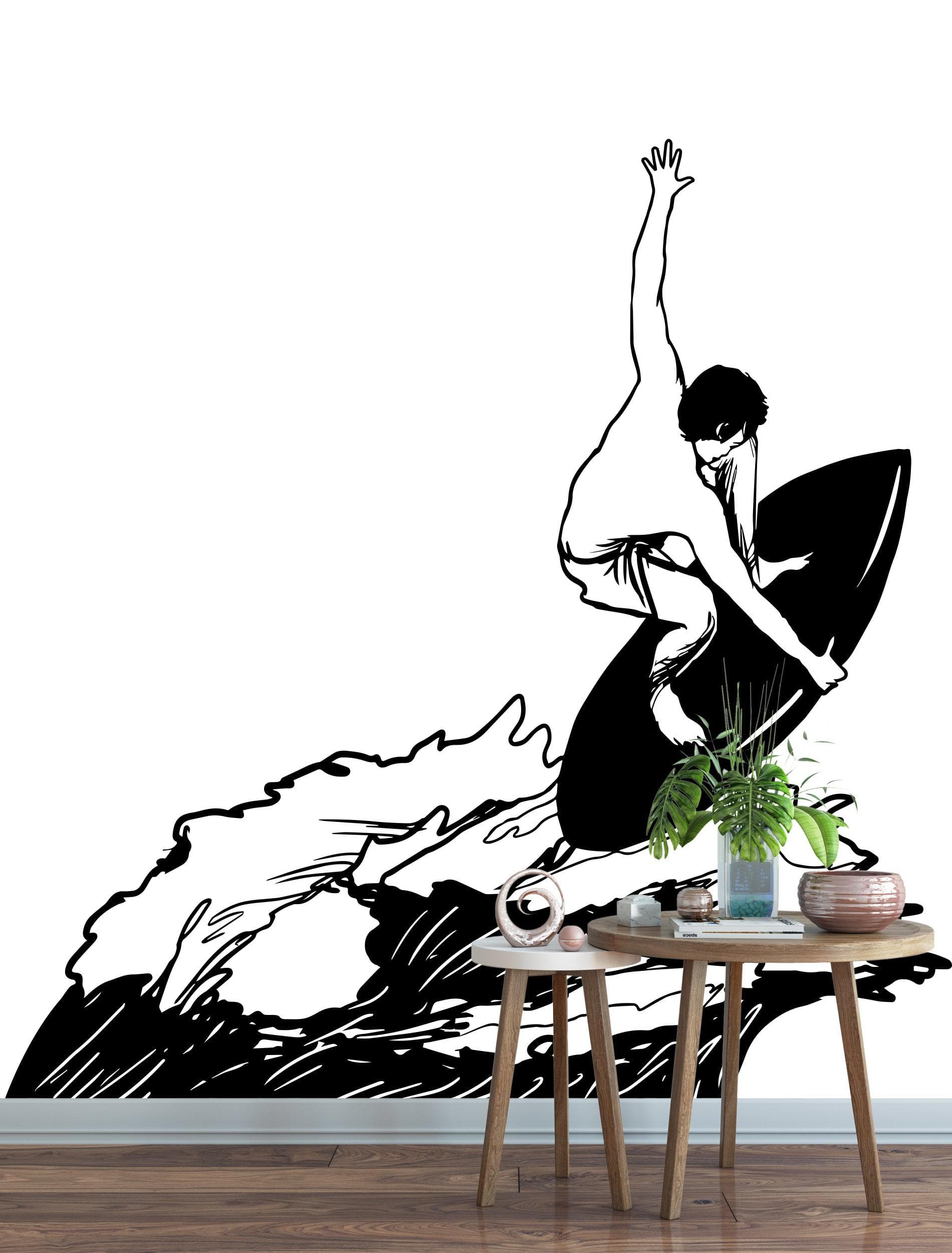 Catching the Waves Vinyl Wall Decal Sticker - Removable Waterproof Home Decor for Bedroom, Living Room, Nursery - Perfect for Beach Theme Rooms & Coastal Interior Design