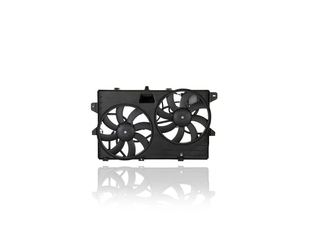 Dual Radiator and Condenser Fan Assembly Replacement for 2007-2014 Ford Edge & Lincoln MKX 3.5L/3.7L with Tow Package - 9T4Z8C607A - Pacific Best Inc. - Perfect for Engine Cooling & Towing Performance