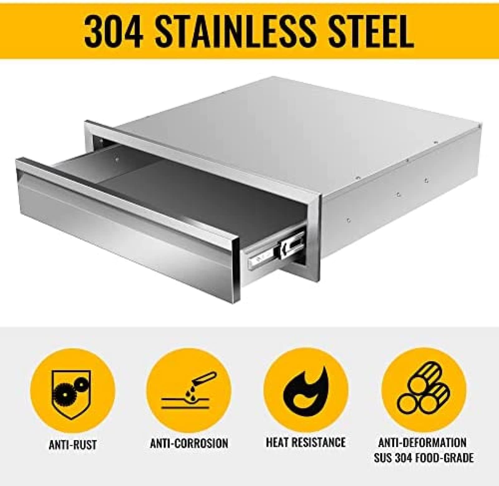 Premium Stainless Steel Outdoor Kitchen BBQ Drawer - 24