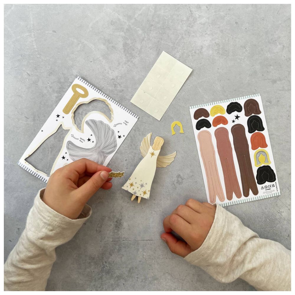 DIY Cotton Twist Angel Peg Doll Kit - Handmade Craft for Kids & Adults - Perfect for Christmas Ornaments, Home Decor, and Gift Making