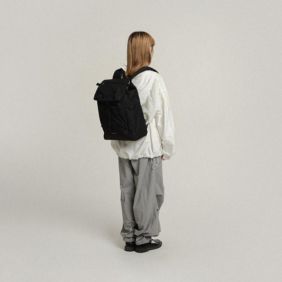 HELLOLULU Saro Utility Flap Backpack - Stylish & Durable Travel Backpack for Women & Men, Perfect for School, Work, Hiking & Daily Commute - Mchar Black