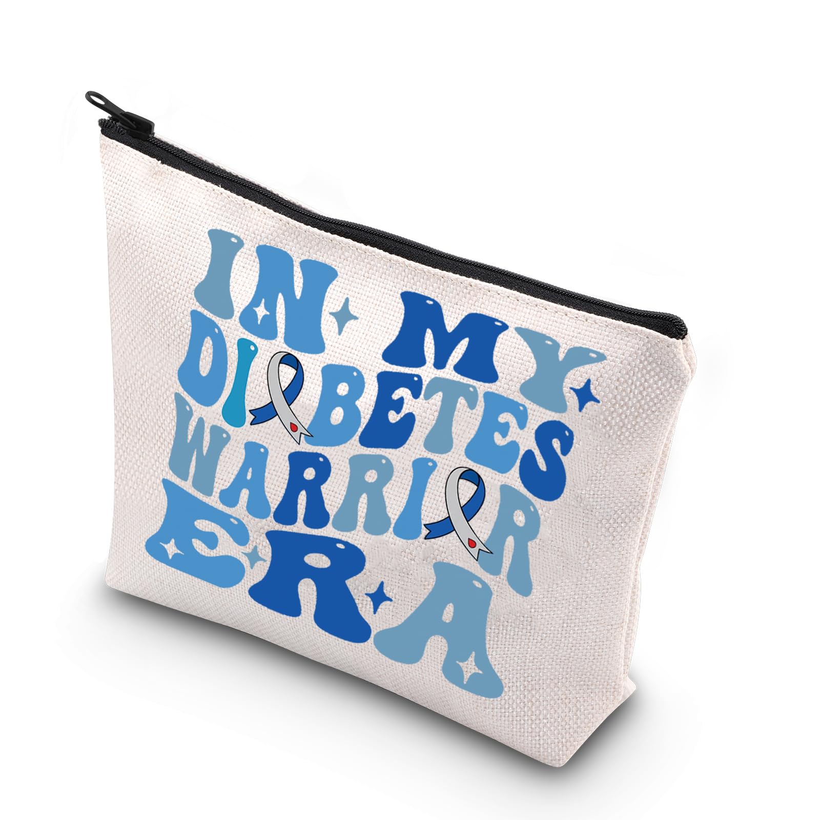 Diabetes Warrior Gift - Inspirational Zipper Pouch for Diabetes Awareness Month | Makeup Bag & Essentials Organizer | Perfect for Daily Use, Travel, and Medical Supplies Storage