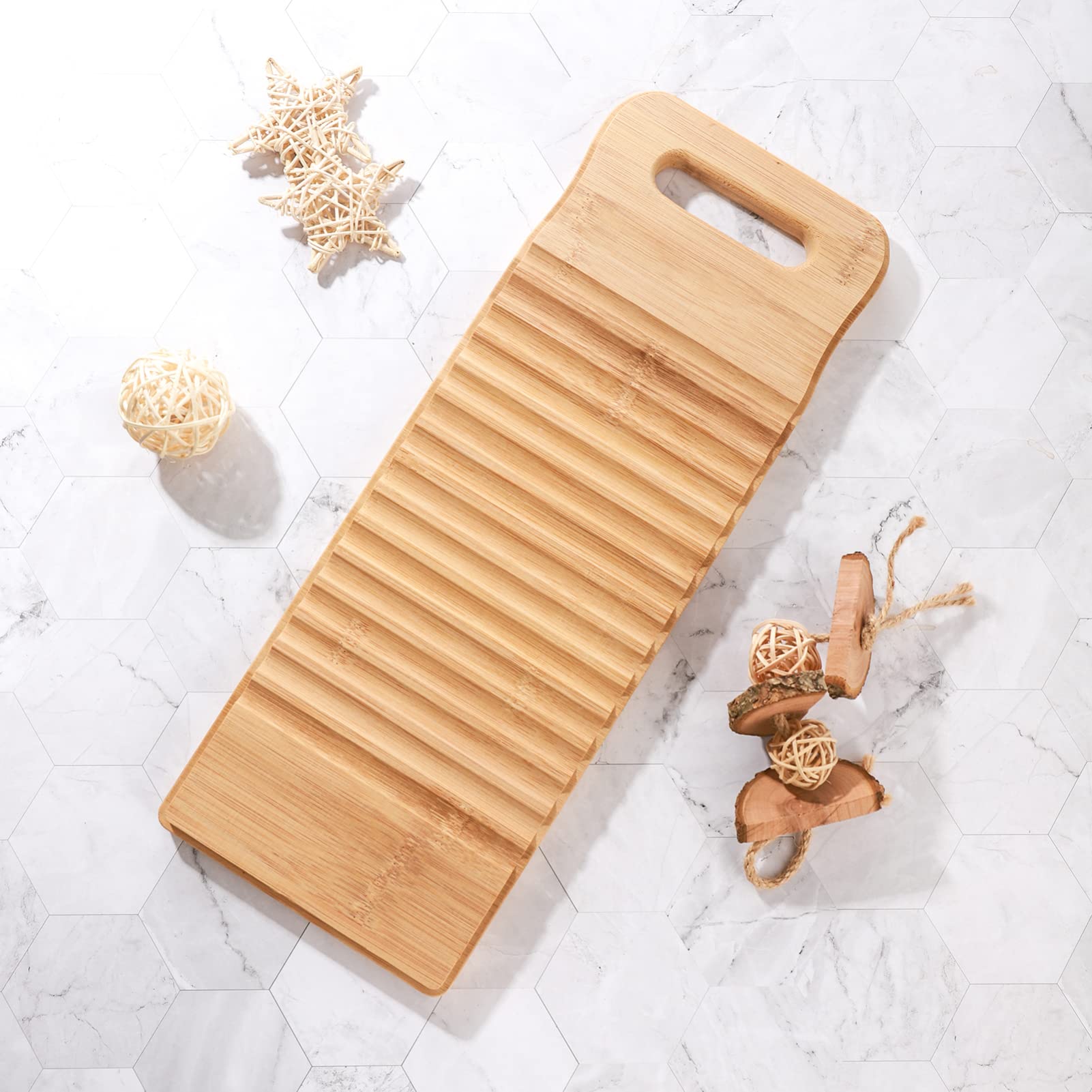 Vintage Wooden Washboard - Hemoton Handheld Clothes Washer for Laundry, Perfect for Camping, Off-Grid Living & Emergency Preparedness | Old-Fashioned Phone Cleaning Tool