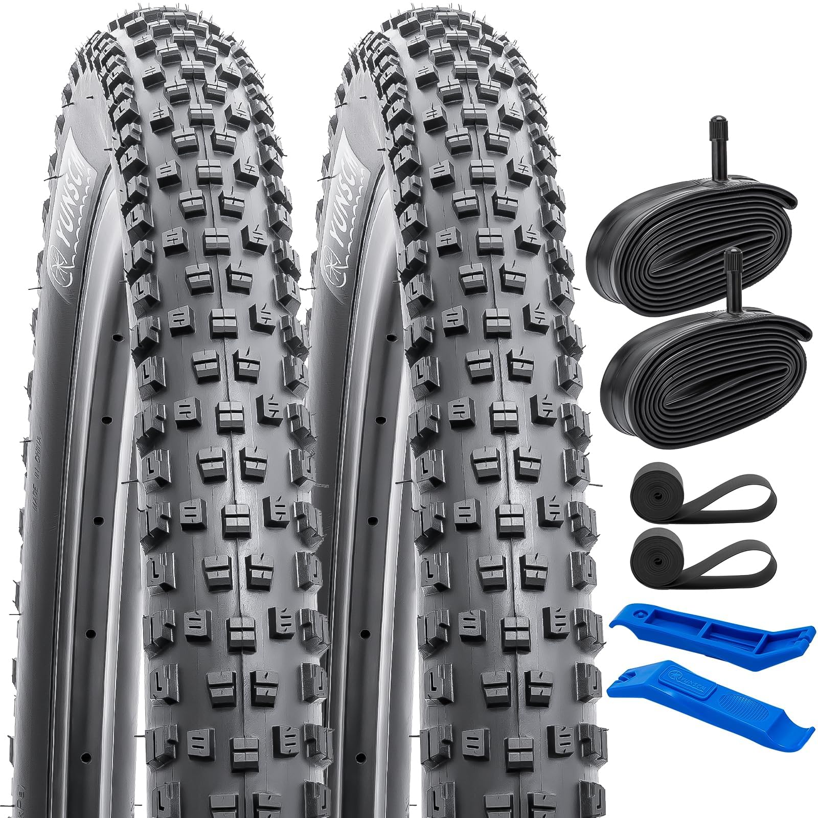 YUNSCM 26x2.35 Mountain Bike Tires - Lightweight Premium ETRTO 60-559 60TPI Nylon Anti-Puncture Tires with 26