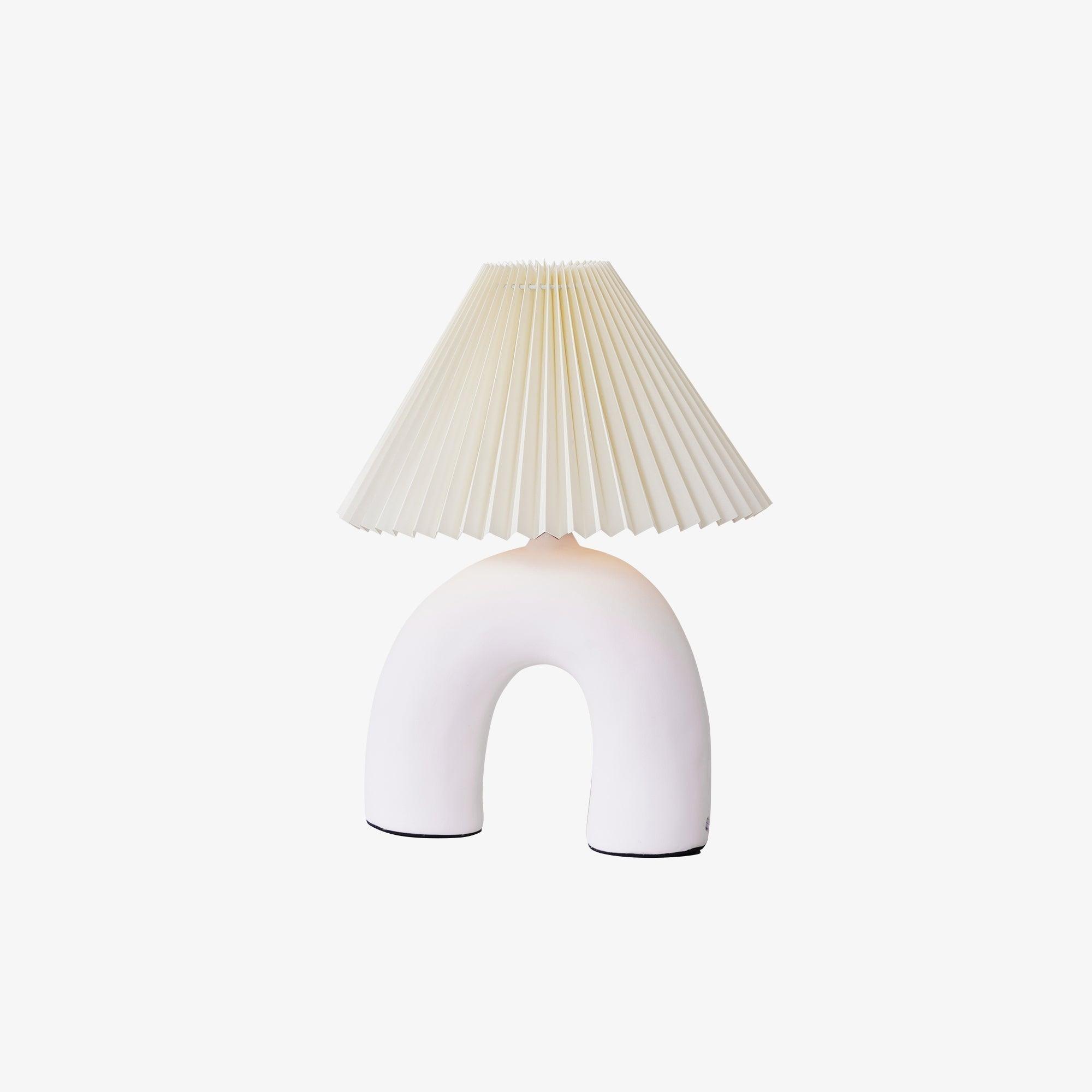 Elegant Arched Pleated Table Lamp - Modern Home Decor for Bedroom, Living Room & Office - Soft Ambient Lighting for Relaxation & Reading