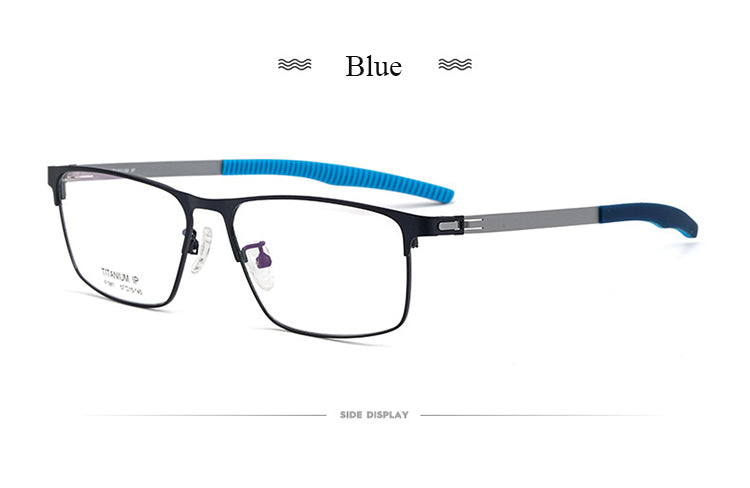 Bclear Men's Full Rim Square Titanium Frame Eyeglasses BSF1981 - Lightweight Durable Glasses for Work, Reading & Daily Wear