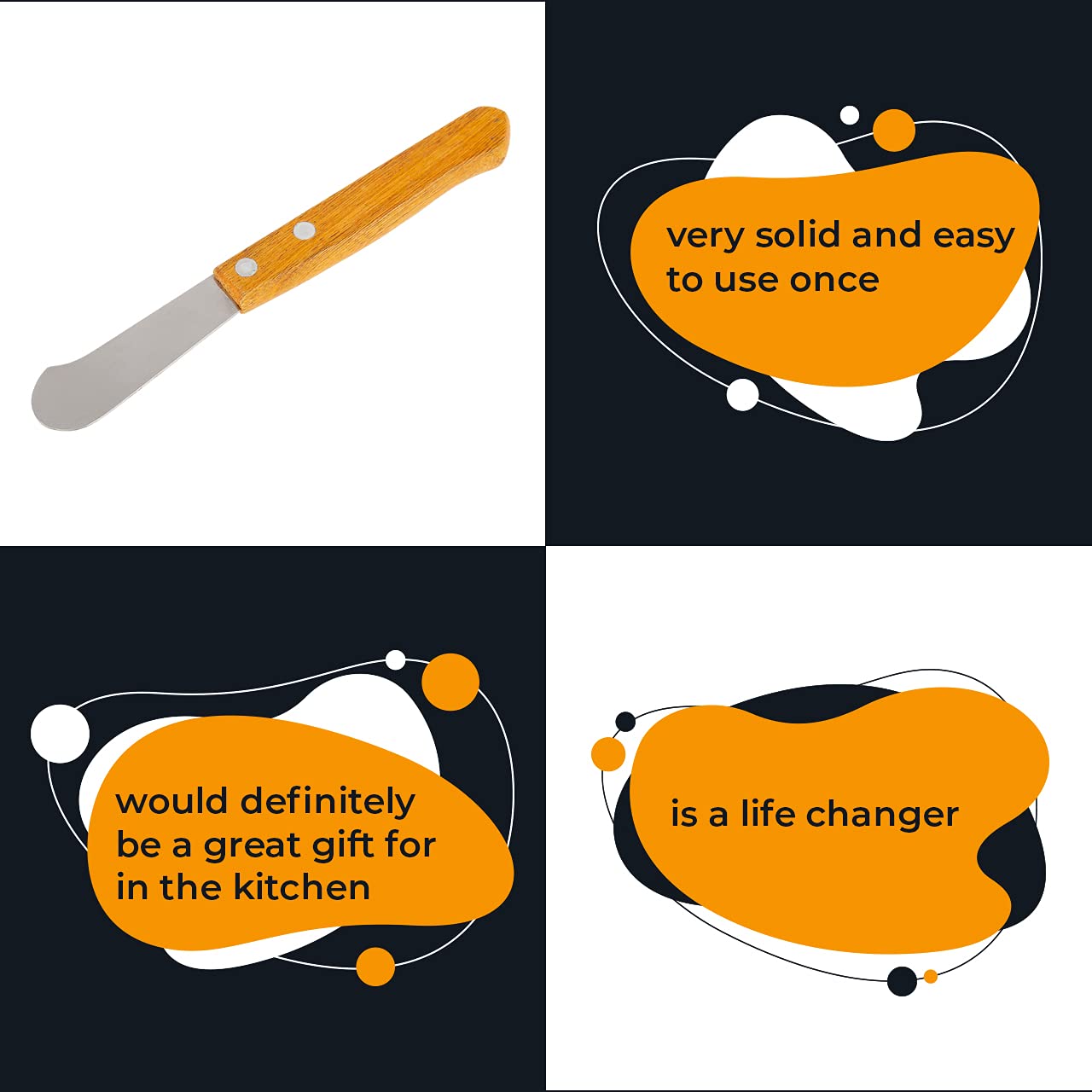 Premium Wooden Handle Butter Knife Set - 4 Pack Stainless Steel Spreader for Butter, Jam, Cream Cheese & More - Ideal for Breakfast, Brunch & Baking