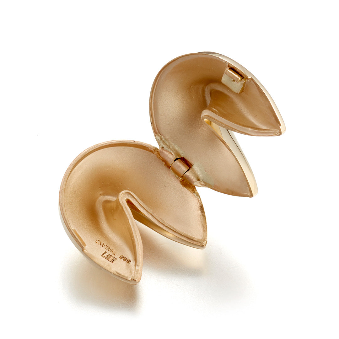 Small Gold Fortune Cookie Box - Mini Lucky Cookie Gift Box for Parties, Weddings & Chinese New Year Celebrations