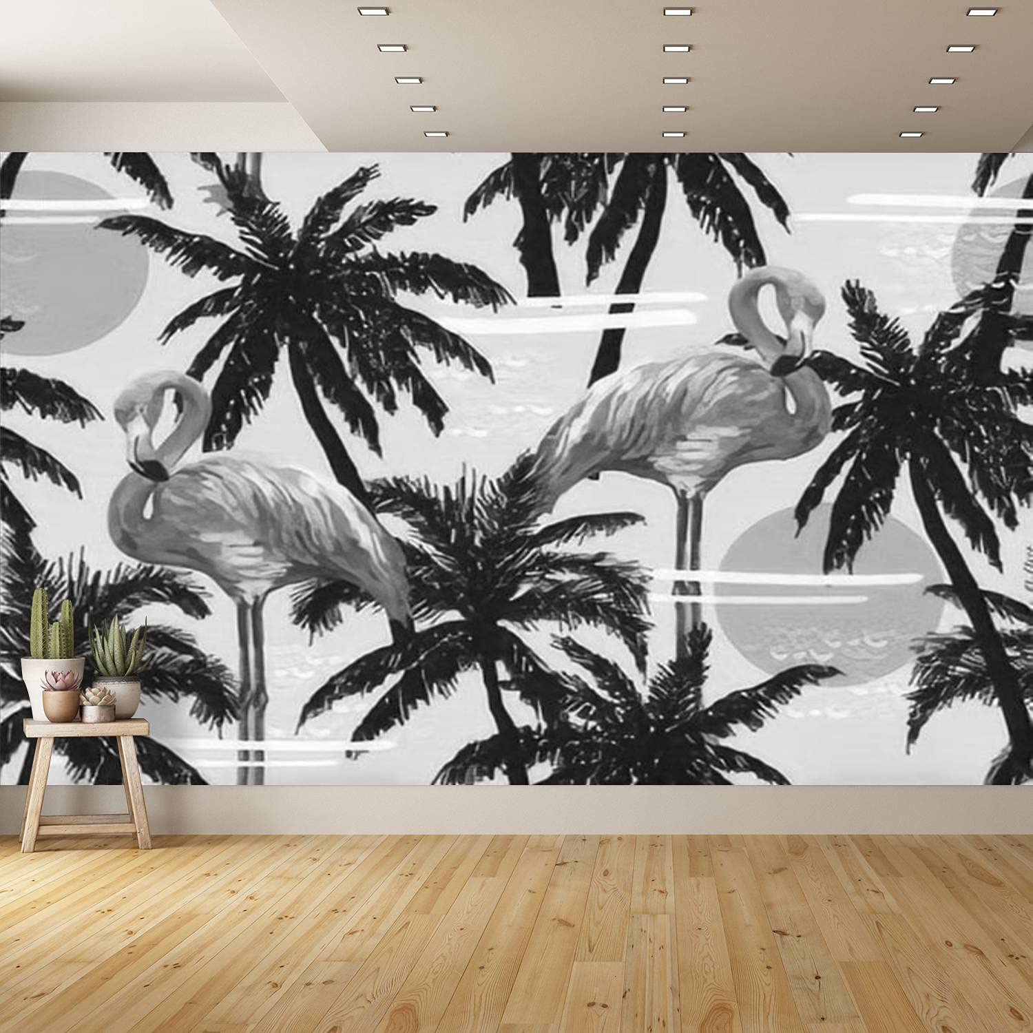 Removable Peel and Stick Wallpaper - Floral Summer with Palm Trees & Pink Design | Self-Adhesive Wallpaper for Bedroom, Kitchen, Bathroom Decor | Easy to Apply & Remove | Perfect for Home, Office, Nursery & Dorm Room Makeovers