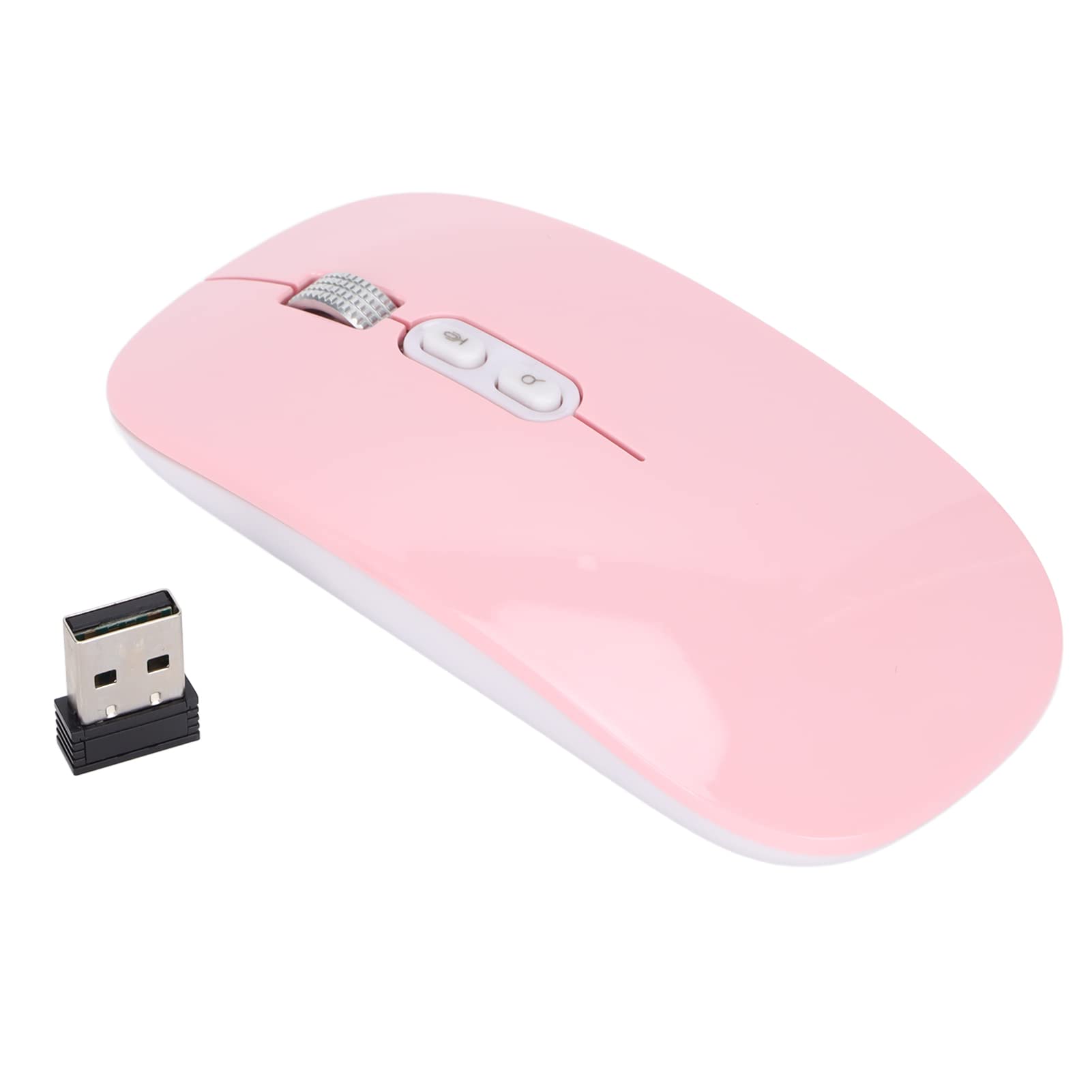 Wireless Computer Mouse with 1600DPI AI Optical Sensor & Voice Input Translation - 30 Feet (10 Meters) Range - Pink - Perfect for Office, Home, and Remote Work