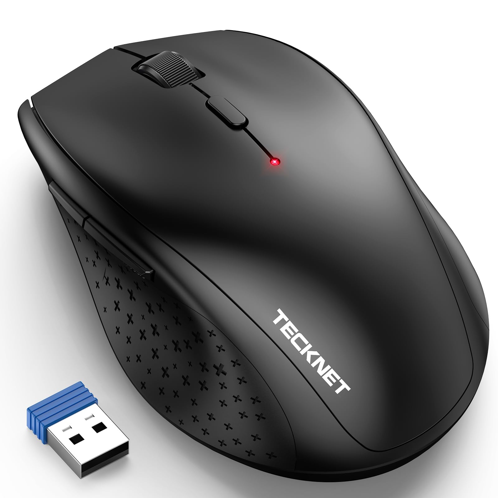 TECKNET 2.4G Wireless Mouse for Laptop & Computer - 3200 Adjustable DPI, Ergonomic Design, 6 Buttons, 30-Month Battery Life - Portable USB Optical Mouse for Office, Gaming & Travel