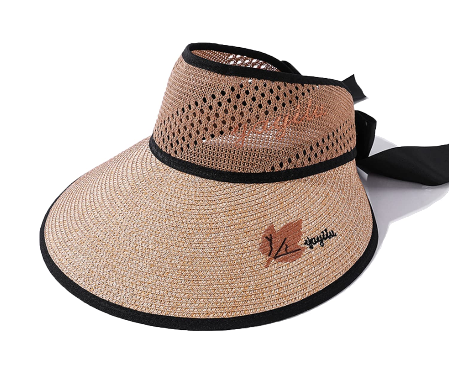 Yanxu Knitted Straw Hat for Women & Men - Foldable Sun Hat for Outdoor, Beach, Travel - Breathable Unisex Summer Hat in Khaki - Perfect for Sun Protection, Vacations, and Casual Wear
