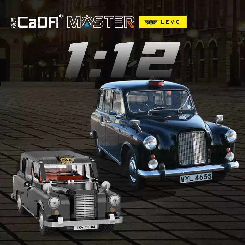 CaDA C62004 LEVC British Car London Taxi Building Blocks Set - 1871 PCS Model Kit for Adults & Teens - Collectible Toy Car for Display & Play - Perfect for Home Decor, Office Display & Gift Giving