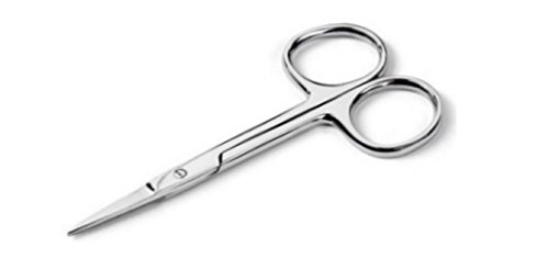 AARAM 4 Inch Stainless Steel Cuticle Scissors - Professional Surgical Safety Nail Scissors for Manicure, Pedicure & Grooming - Perfect for Salon, Home & Travel Use