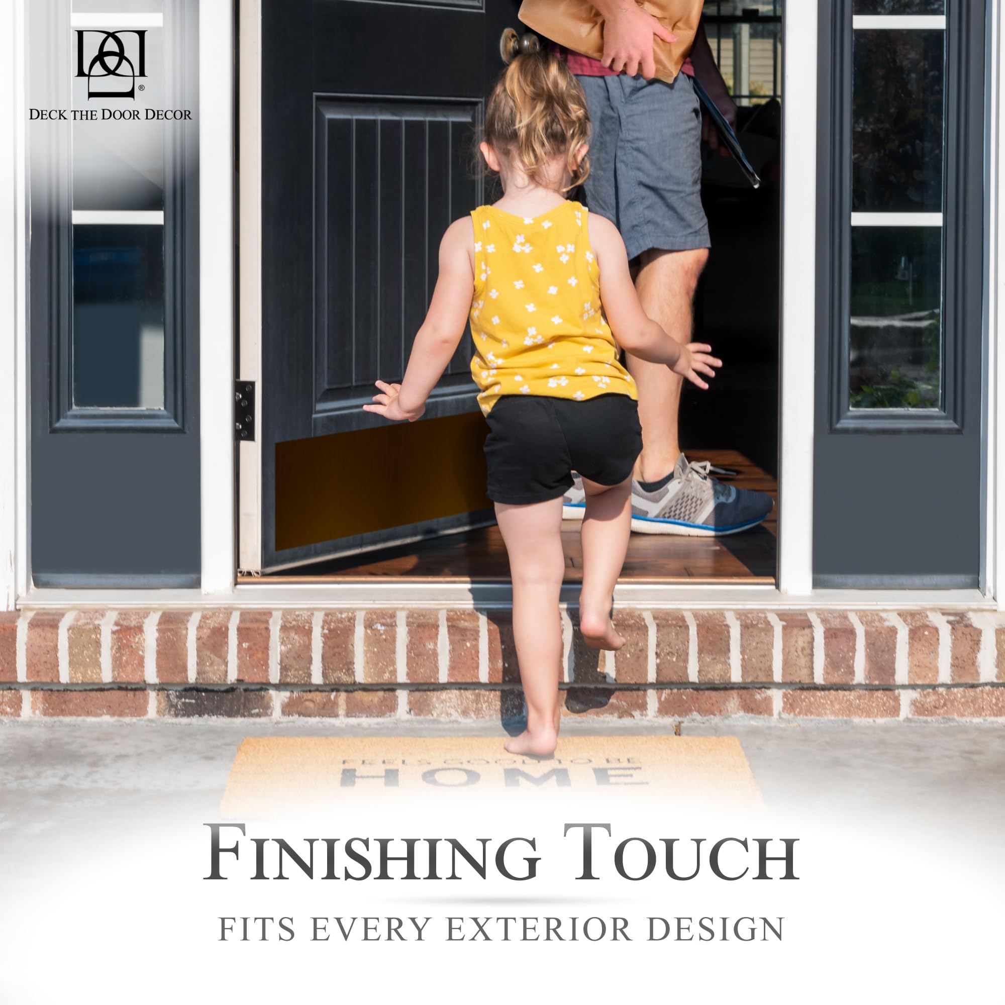 Magnetic Rubber Door Kick Plate - Durable UV Printed Faux Bronze - for Steel Doors & Home Decor