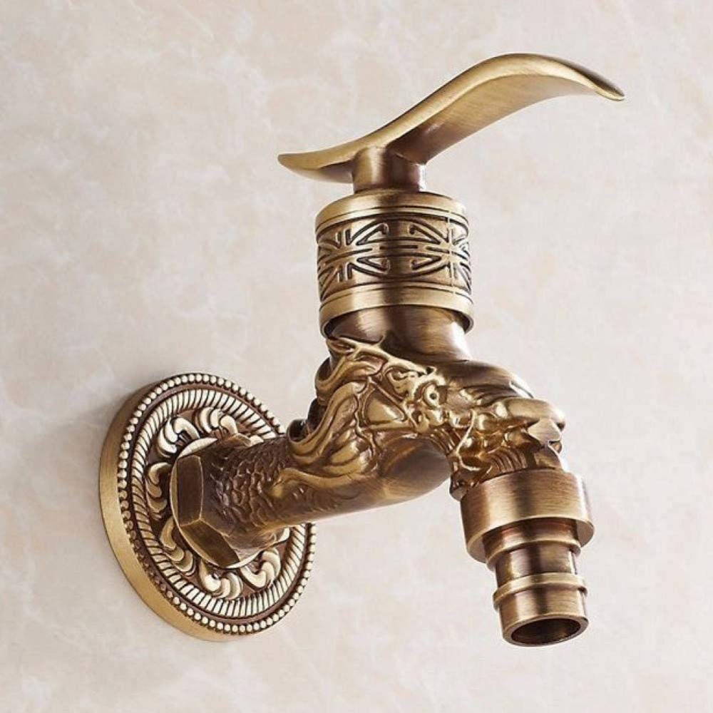 DWSS® Antique Bronze Wall Mount Kitchen Faucet - Outdoor Garden, Bathroom & Laundry Cold Water Tap for Washing Machine, Mop Sink & Utility Use