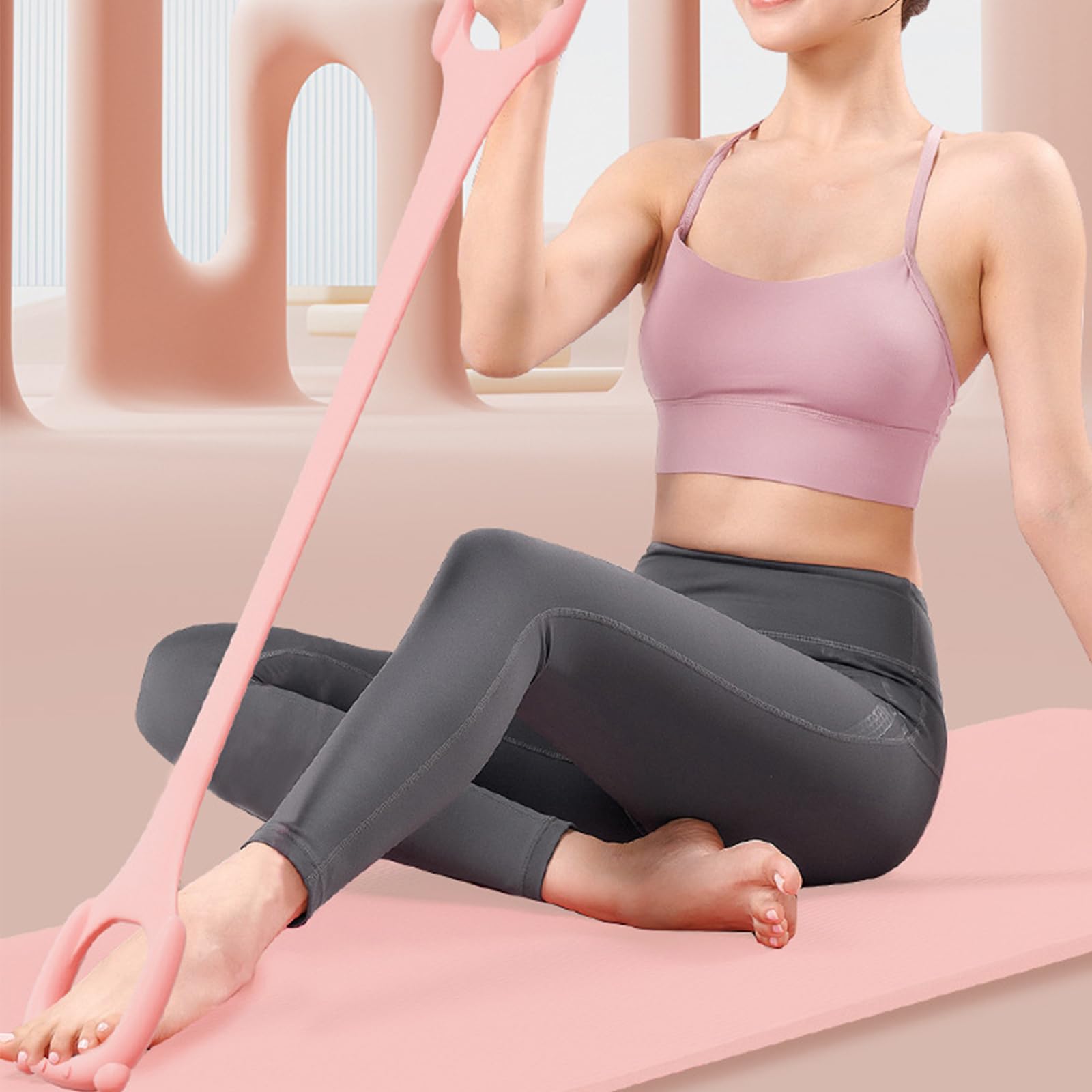 Valicaer Figure 8 Resistance Band - Fitness Elastic Bands for Arm, Back & Shoulder Workouts - Yoga, Pilates, Home Exercise & Stretching Equipment - Perfect for Strength Training, Physical Therapy & Muscle Recovery