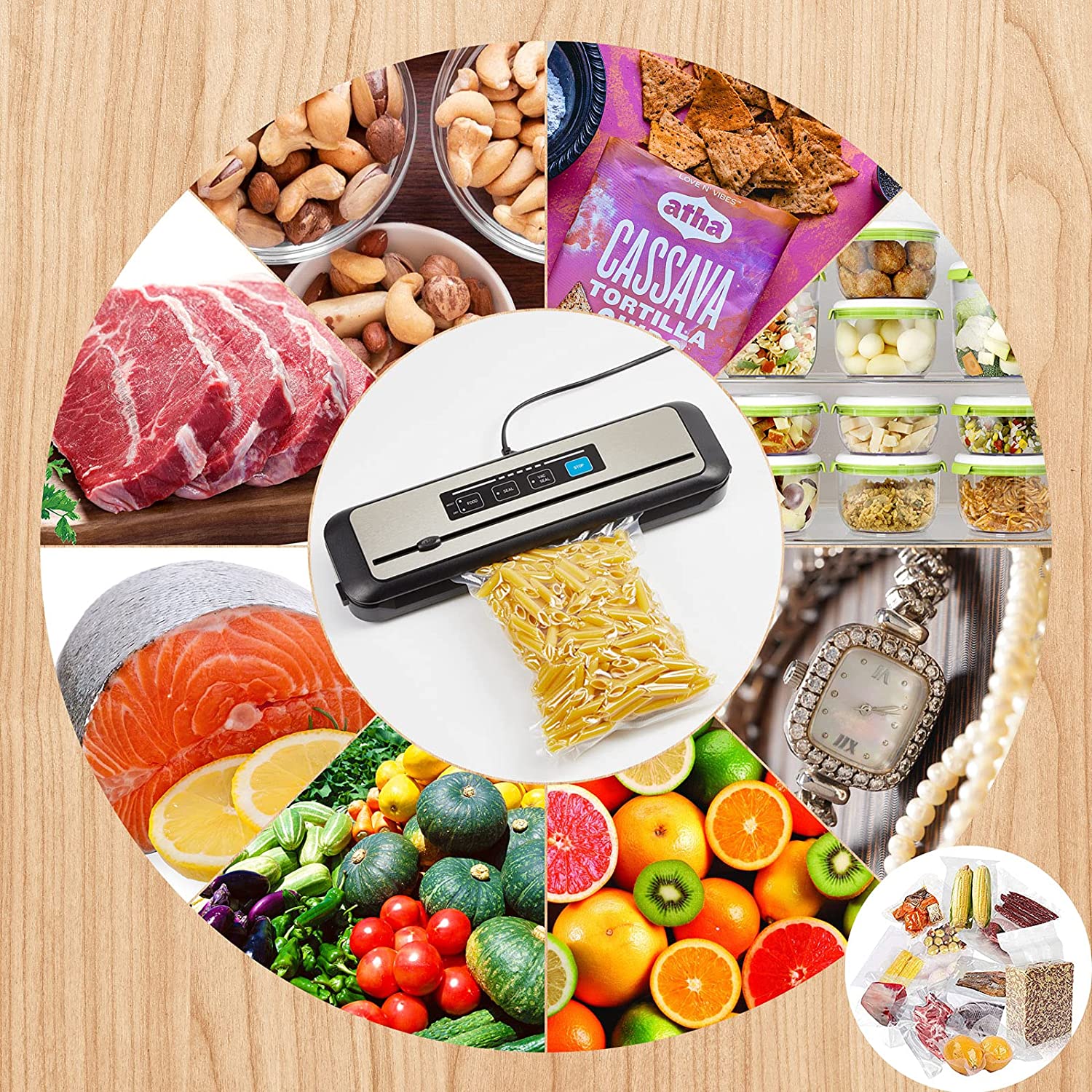 INK VS01 Vacuum Sealer Machine for Food Preservation - Compact & Efficient Vacuum Sealing System for Freshness, Sous Vide, Meal Prep & Storage