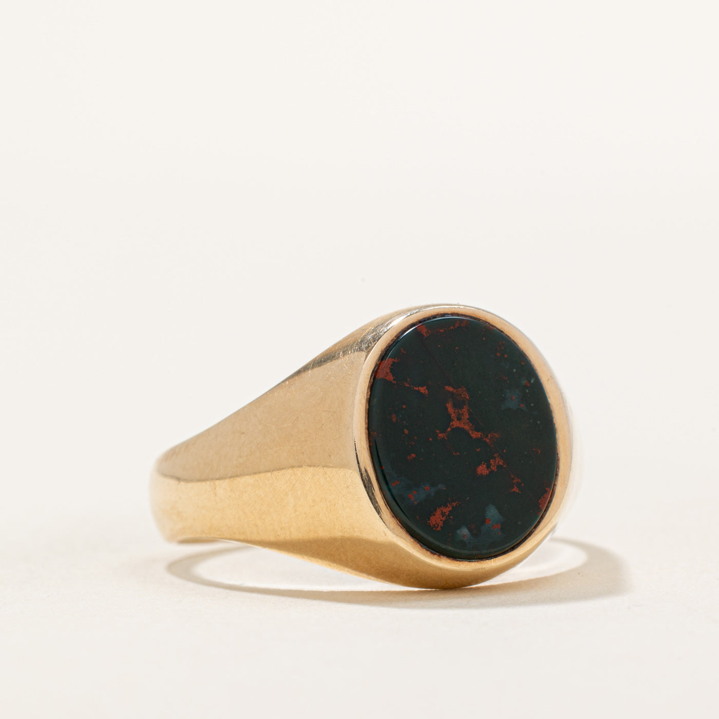 Bloodstone Signet Ring for Men - 2.10ct Genuine Bloodstone Gemstone - Size 9.75 - Handcrafted Sterling Silver Ring - Perfect for Gifts, Weddings & Everyday Wear