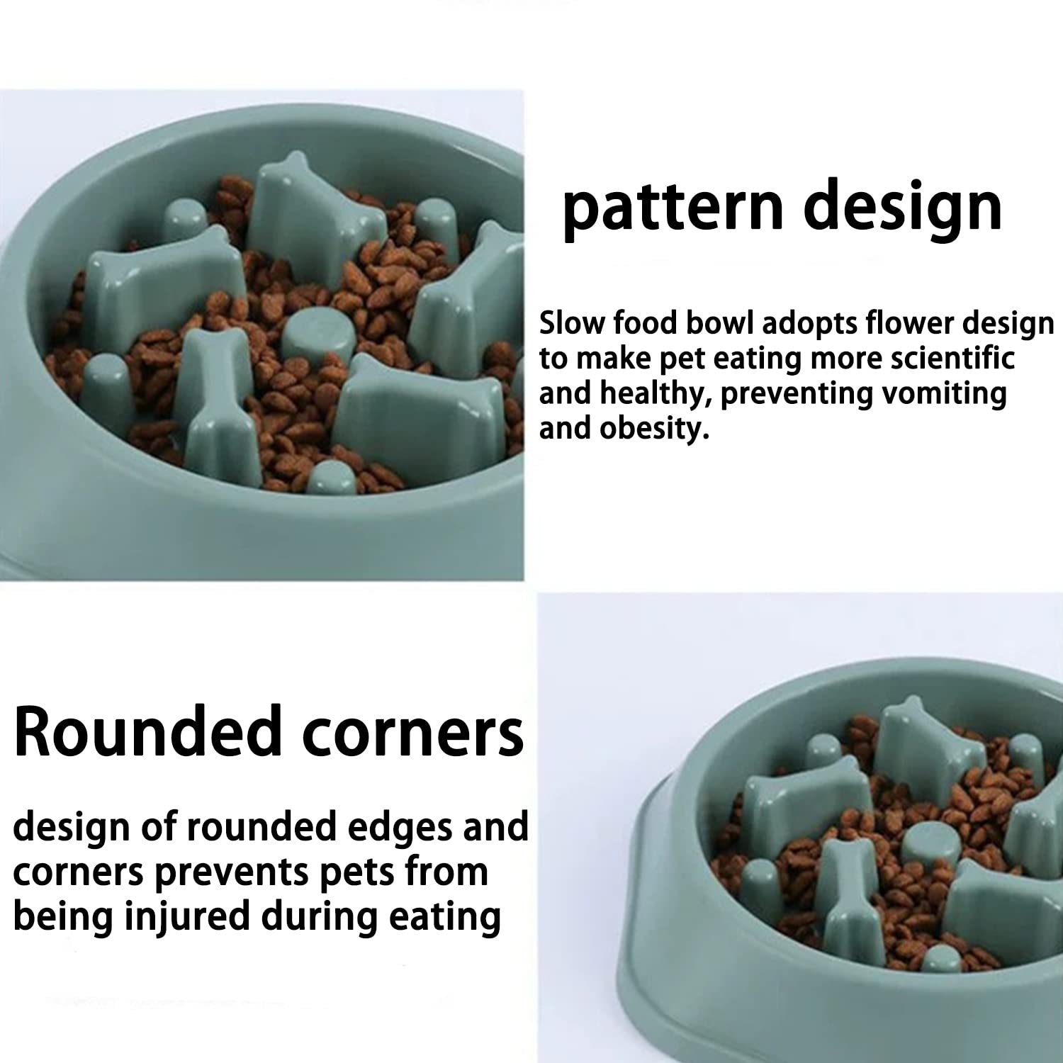Personalized Slow Feeder Dog Bowl - Non-Slip Custom Pet Food Dish for Small & Medium Dogs - 7.4