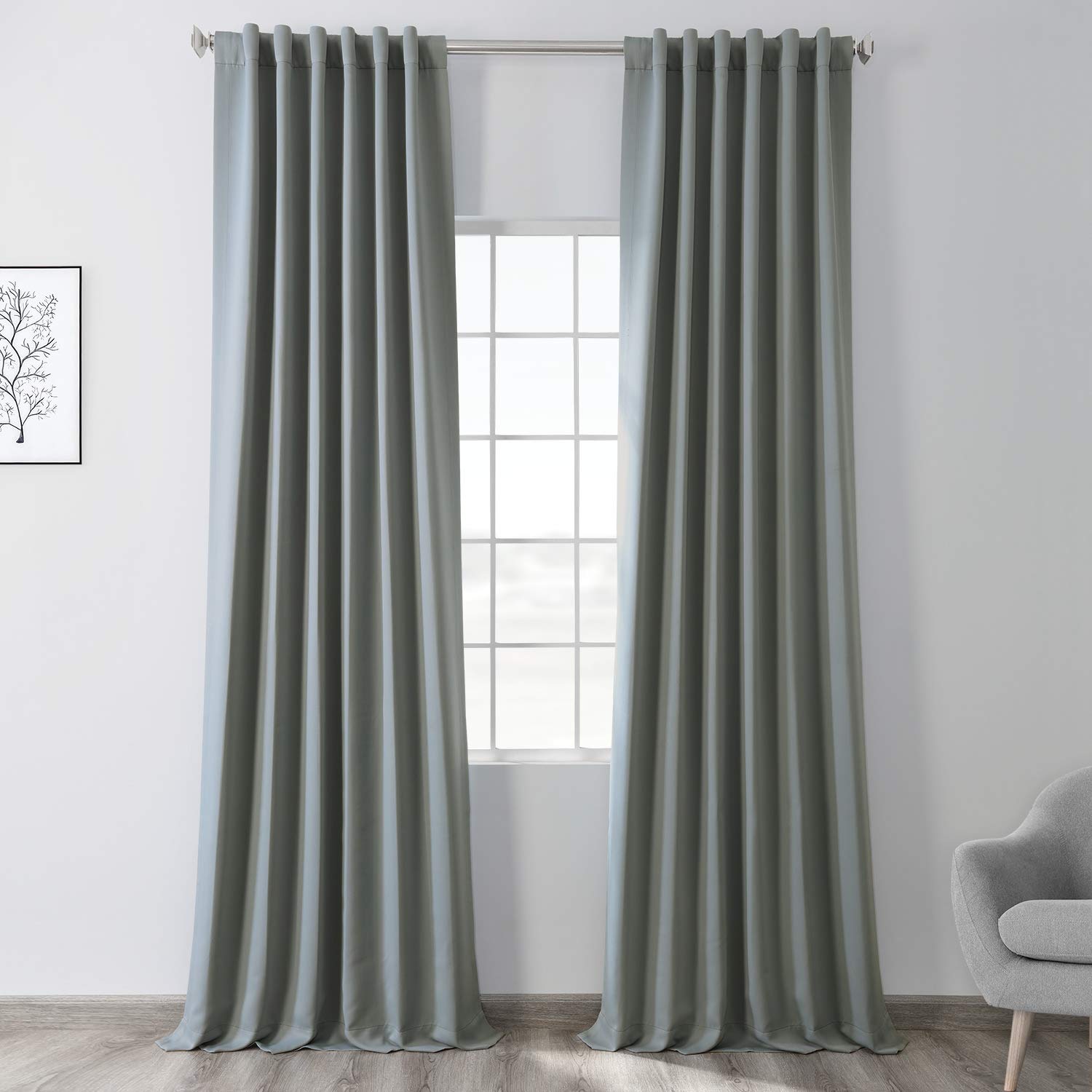 Room Darkening Curtains 108 Inches Long - Blackout Drapes for Bedroom & Living Room (1 Panel, 50x108, Blue Fir) - Perfect for Light Control, Privacy & Home Decor