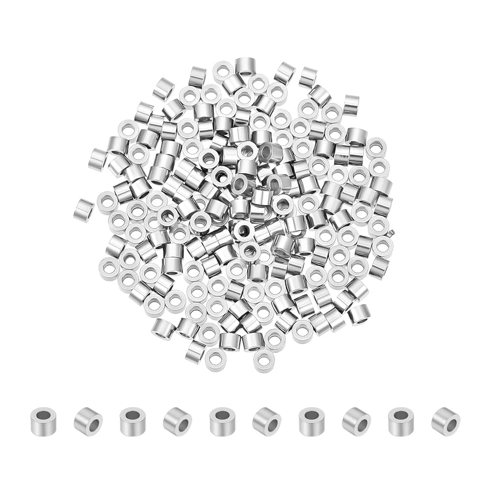 UNICRAFTALE 200pcs 3mm Stainless Steel Spacer Beads with 1.5mm Hole - Jewelry Making Supplies for Necklaces, Bracelets, DIY Crafts - Durable Metal Beads for Professional & Hobby Jewelry Design