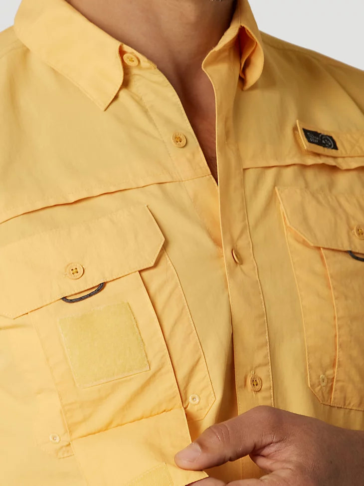 ATG By Wrangler™ Men's Long Sleeve Chamois Shirt - Durable Fishing & Outdoor Work Shirt for Hiking, Camping & Casual Wear