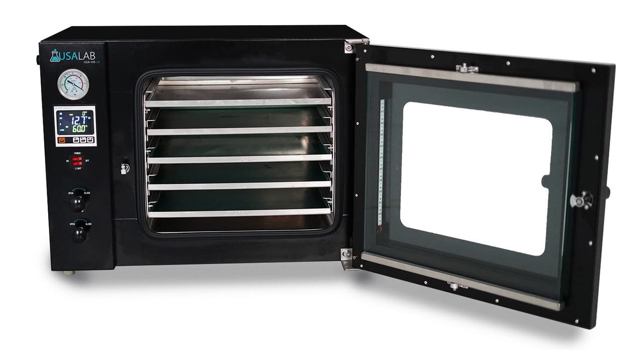 1.9 CuFt Vacuum Drying Oven with 5 Shelves (10 Slots) - 200°C 110V 4-Sided Heating for Lab, Industrial & Scientific Use - USA Lab Equipment for Drying, Curing & Sterilizing