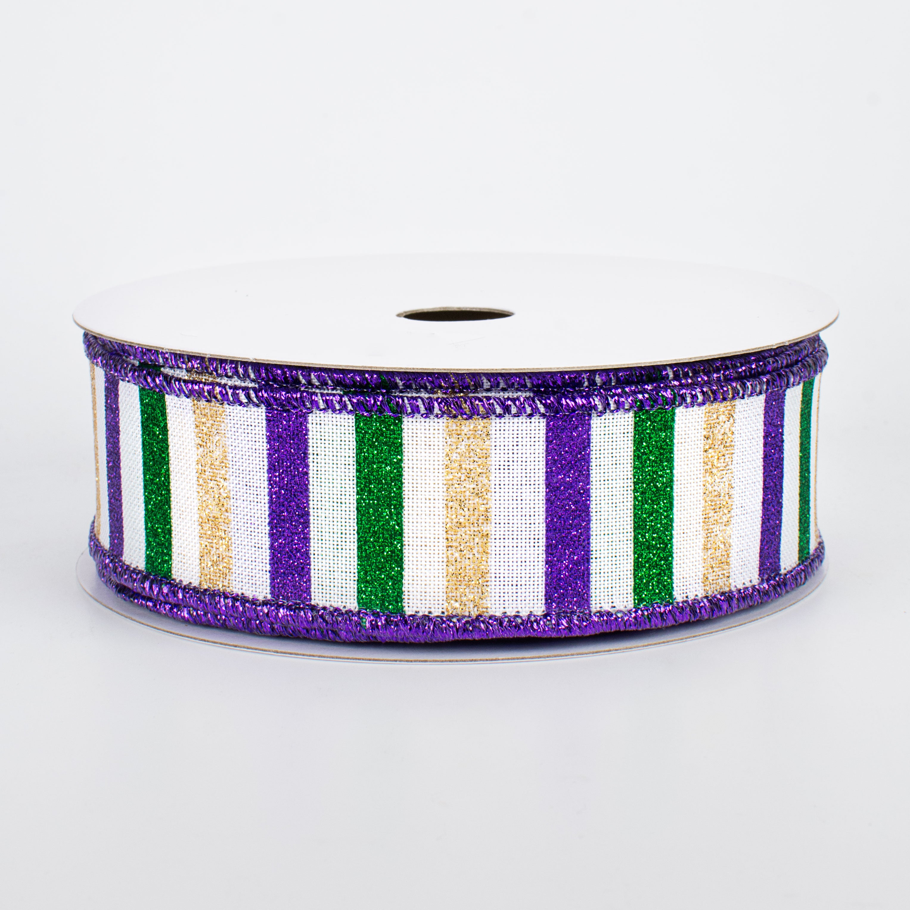 1.5 Inch PGG Horizontal Striped Ribbon - White Decorative Ribbon (10 Yards) for Gift Wrapping, Crafts, and DIY Projects